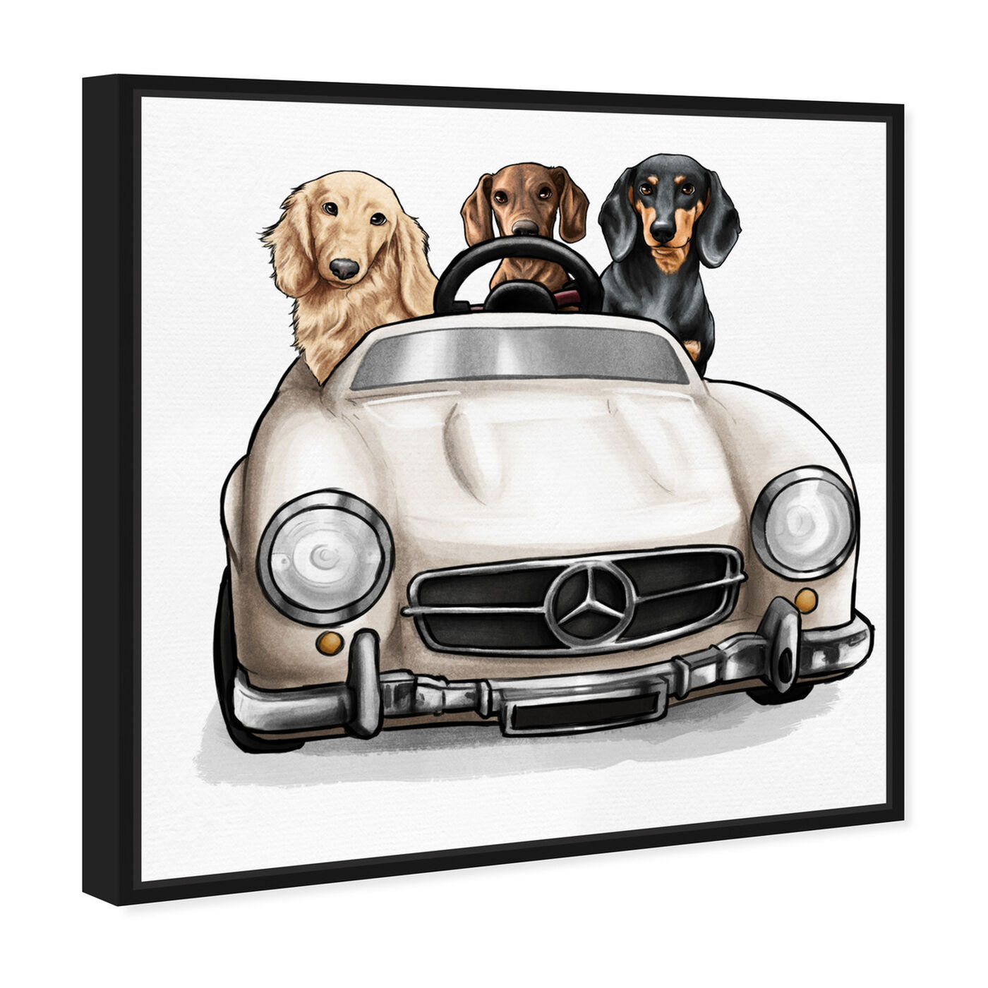 Angled view of Strolling in Style dachshunds featuring animals and dogs and puppies art.
