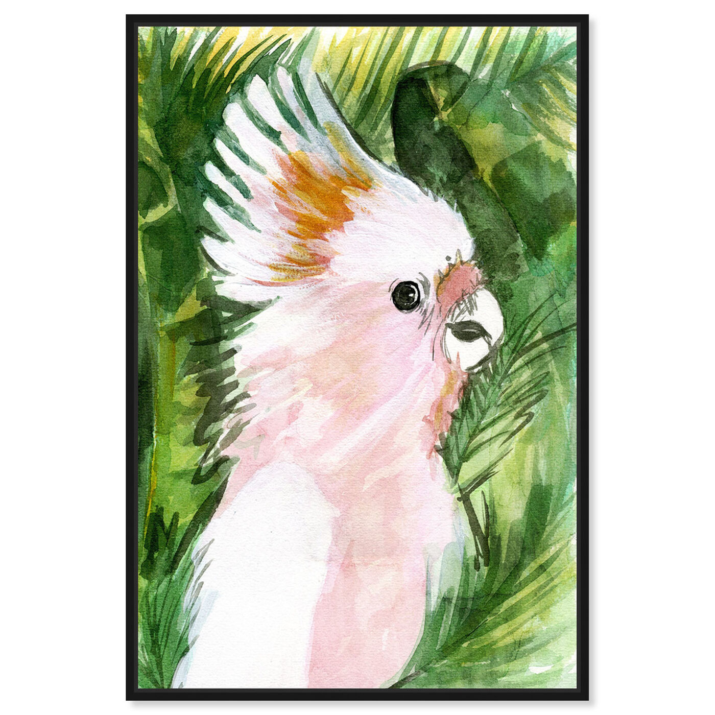 Front view of Tropical Cockatoo featuring animals and birds art.