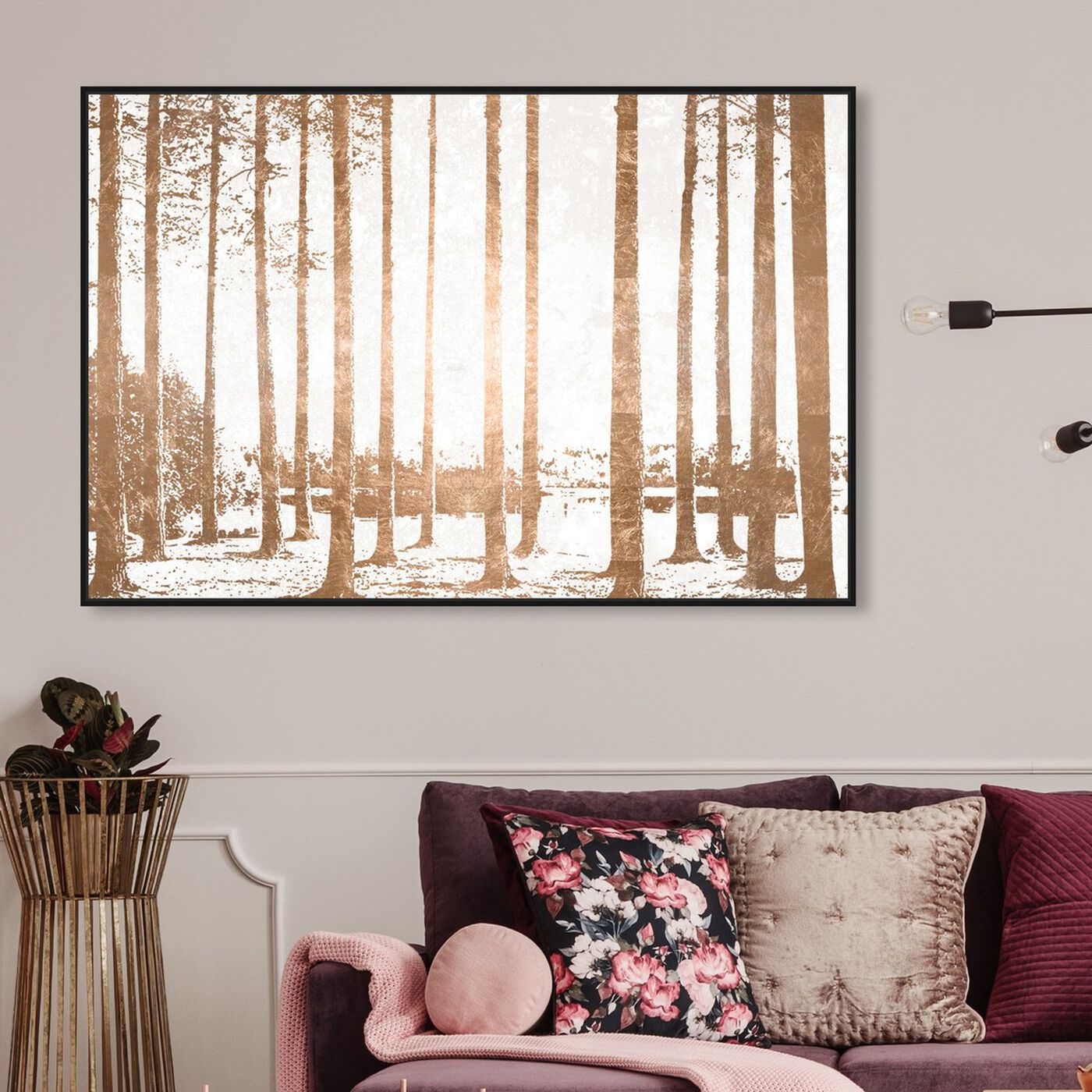 Hanging view of Found in the Woods Copper featuring nature and landscape and forest landscapes art.