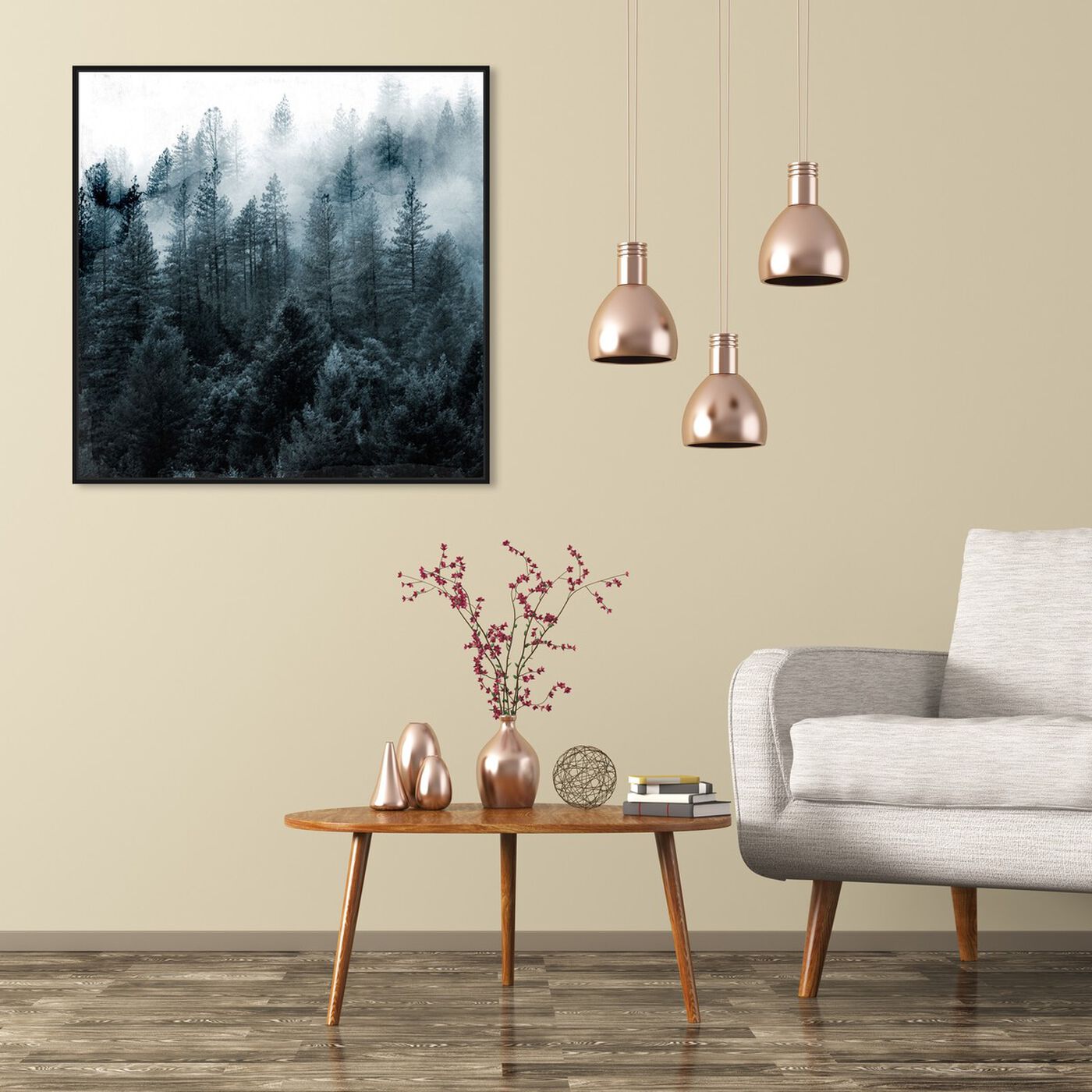 Hanging view of Over The Pine featuring nature and landscape and forest landscapes art.