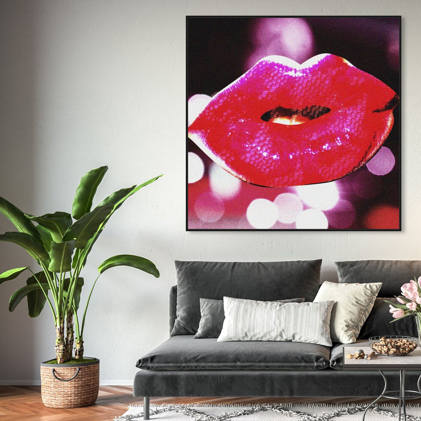 Hanging view of She Had Blade Runner Lips featuring fashion and glam and lips art.