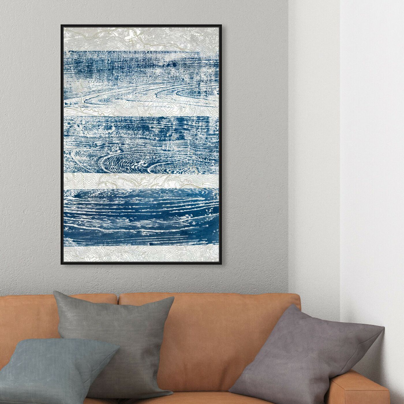 Hanging view of Trails From The Blue - Signature Collection featuring abstract and paint art.