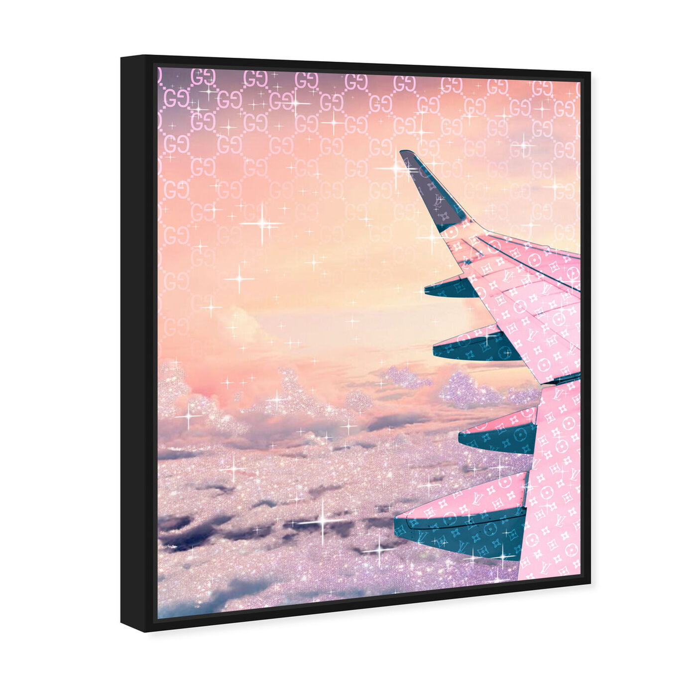 Angled view of Taupe Horizon featuring transportation and airplanes art.