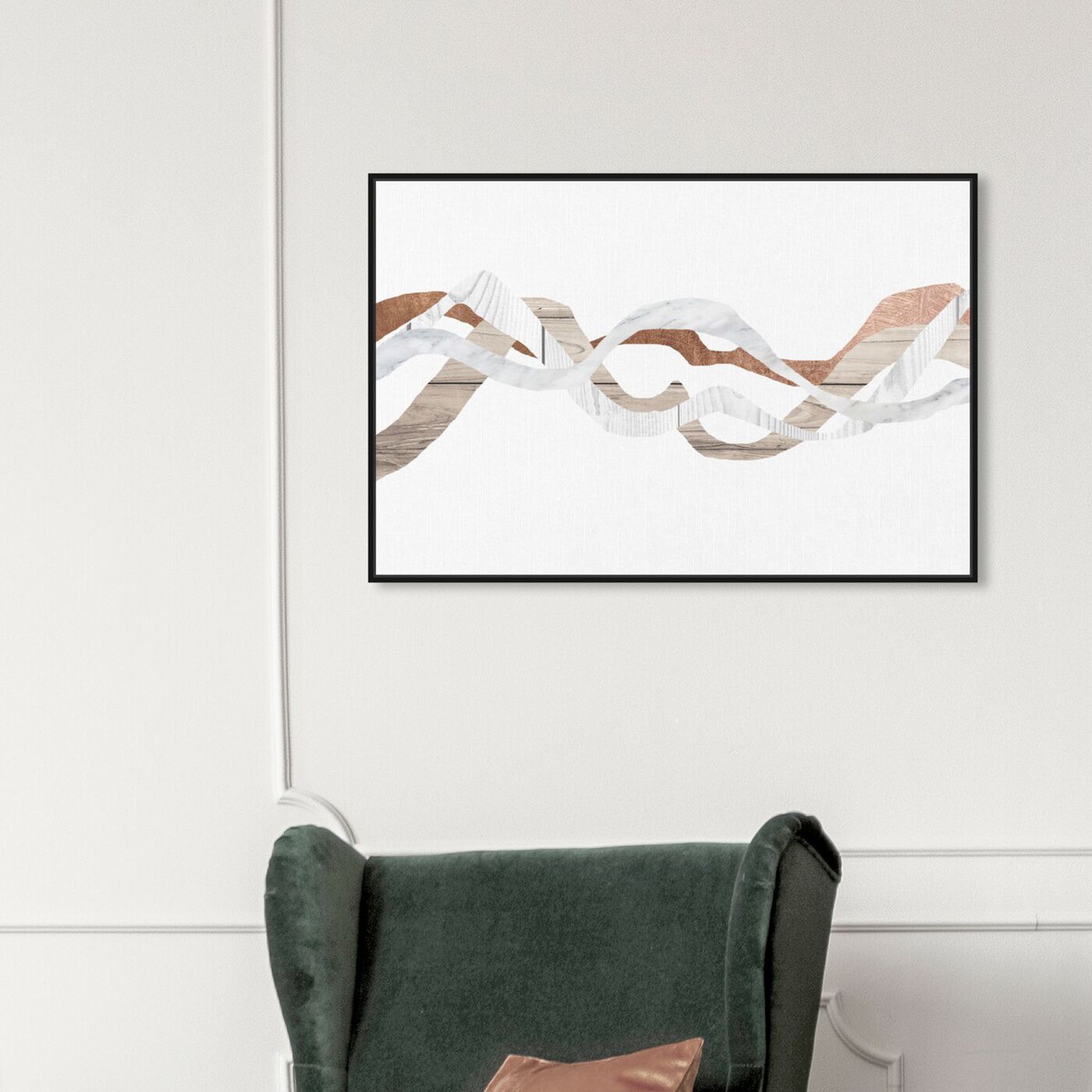 Hanging view of Braids of Copper featuring abstract and paint art.