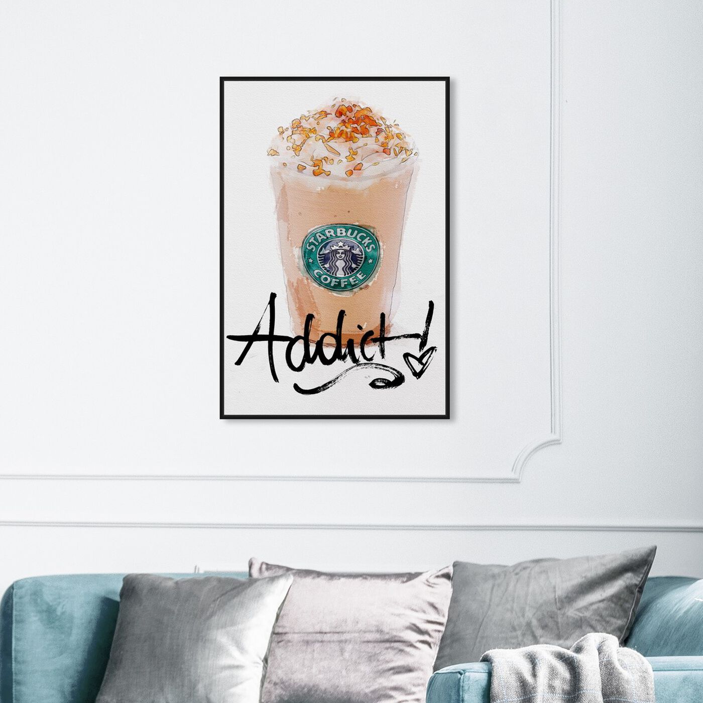 Hanging view of Coffee Addict featuring drinks and spirits and coffee art.