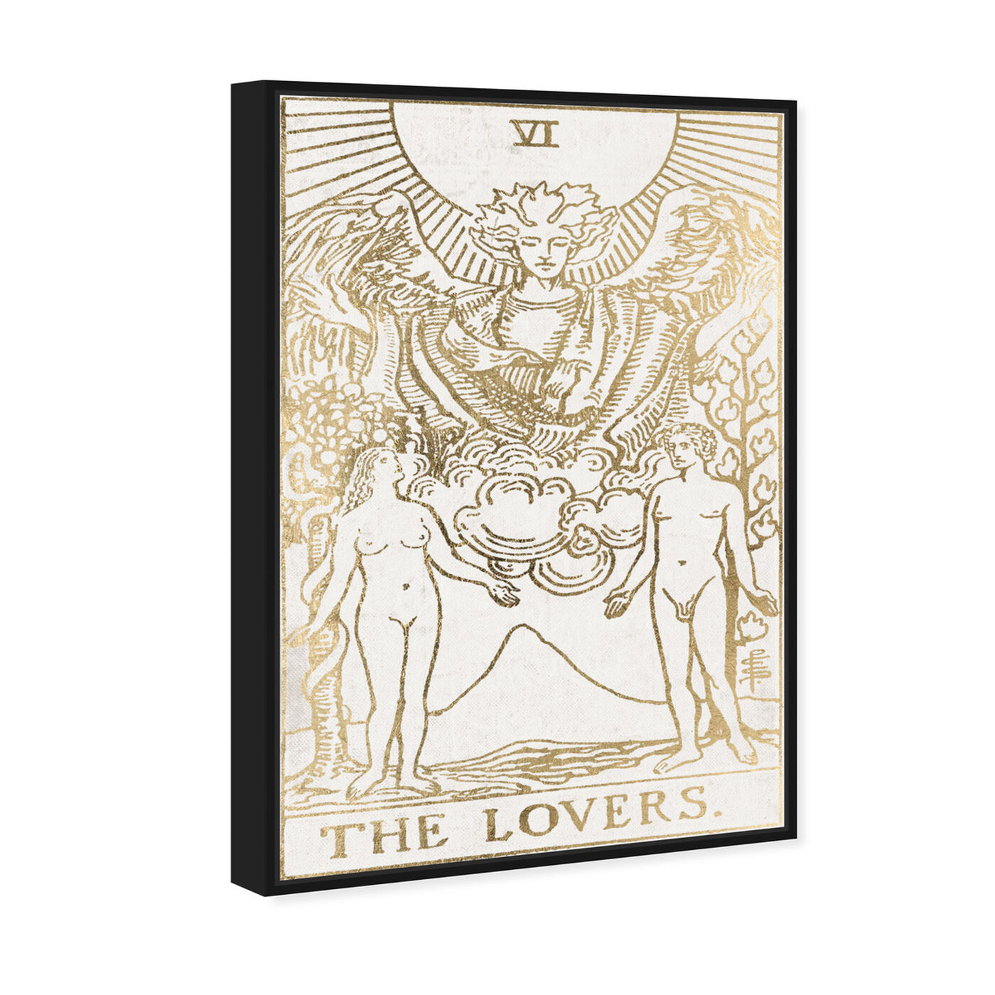 Angled view of The Lovers Tarot Luxe featuring spiritual and religious and zodiac art.