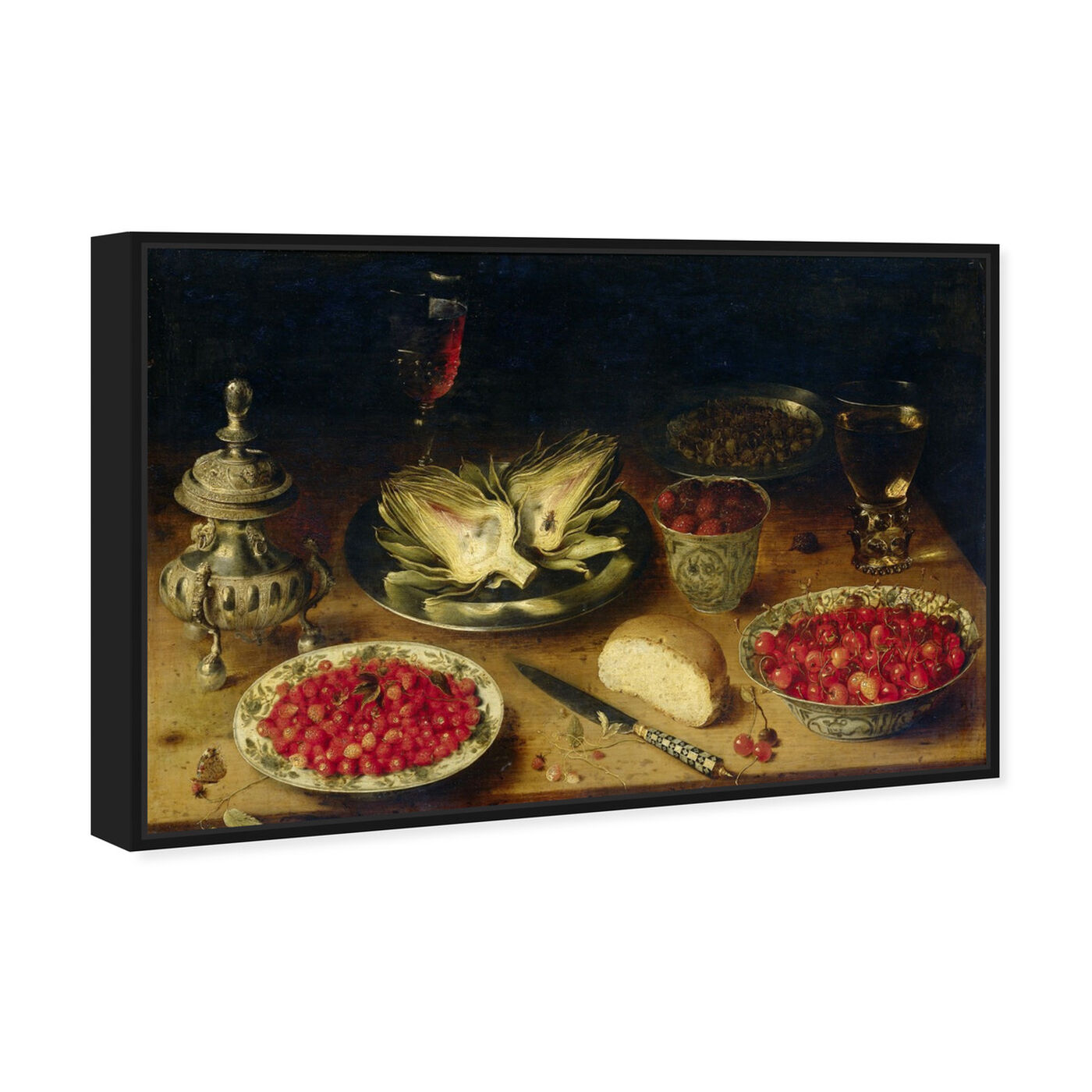 Angled view of Arranged Dinner Table - The Art Cabinet featuring classic and figurative and classic art.