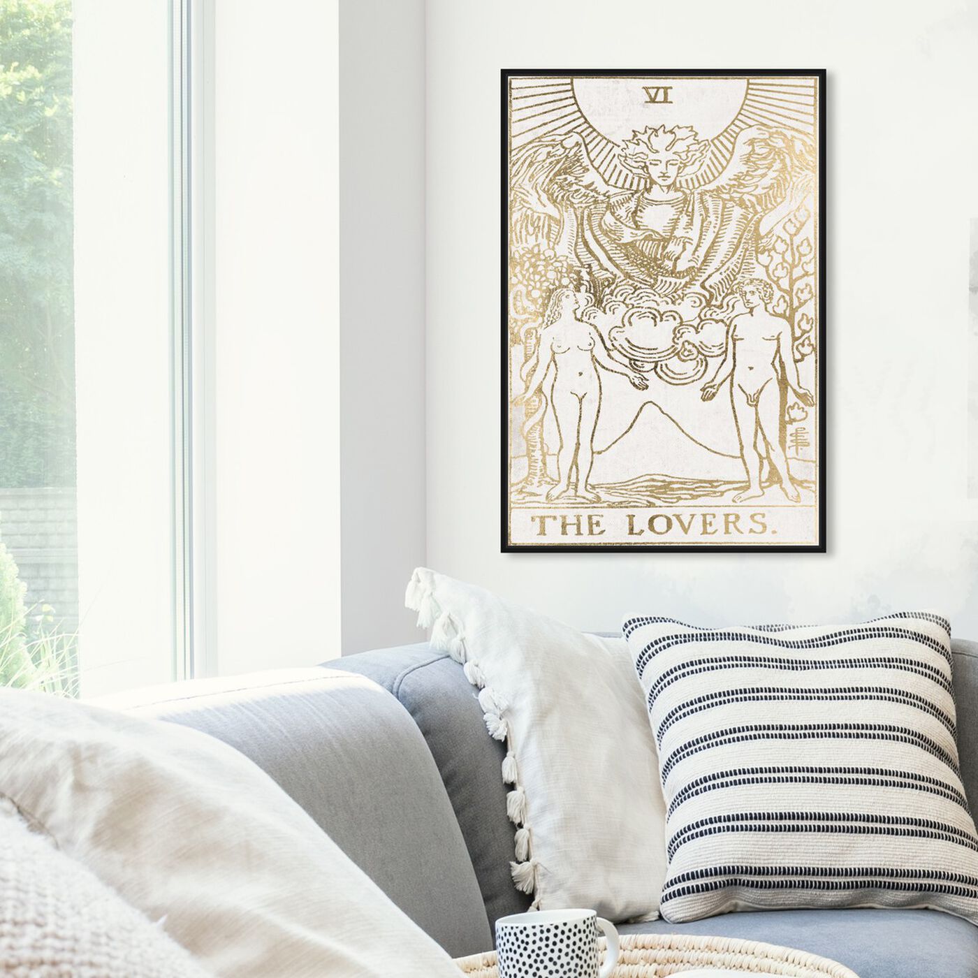 Hanging view of The Lovers Tarot Luxe featuring spiritual and religious and zodiac art.