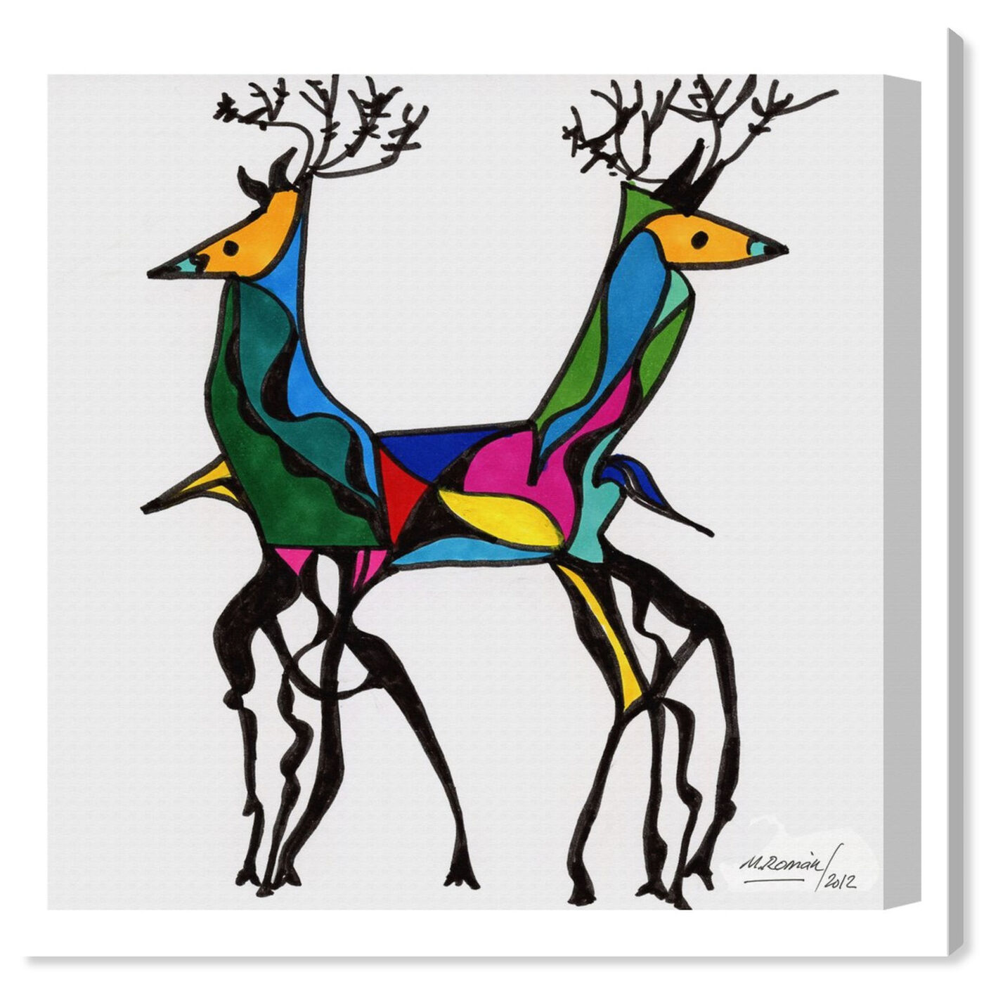 Front view of Be Deer featuring animals and zoo and wild animals art.