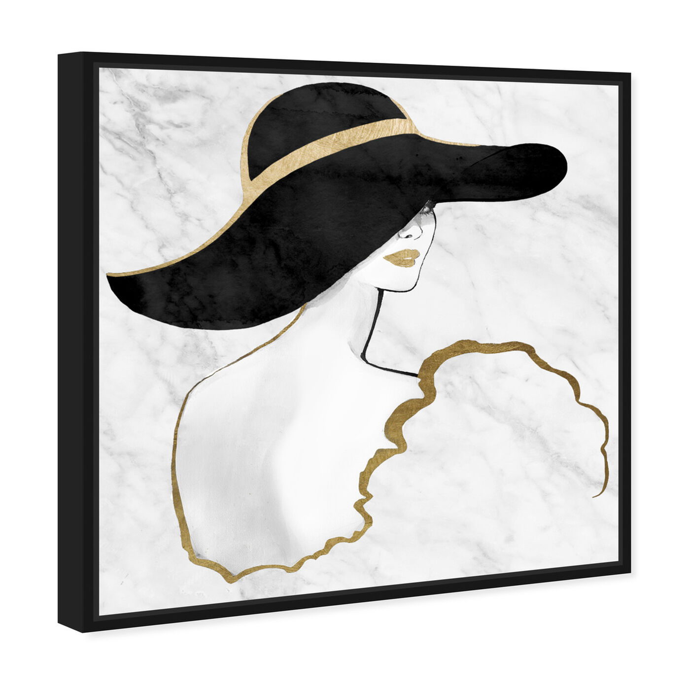 Angled view of Black and Gold Pouder by Gill Bay featuring fashion and glam and accessories art.