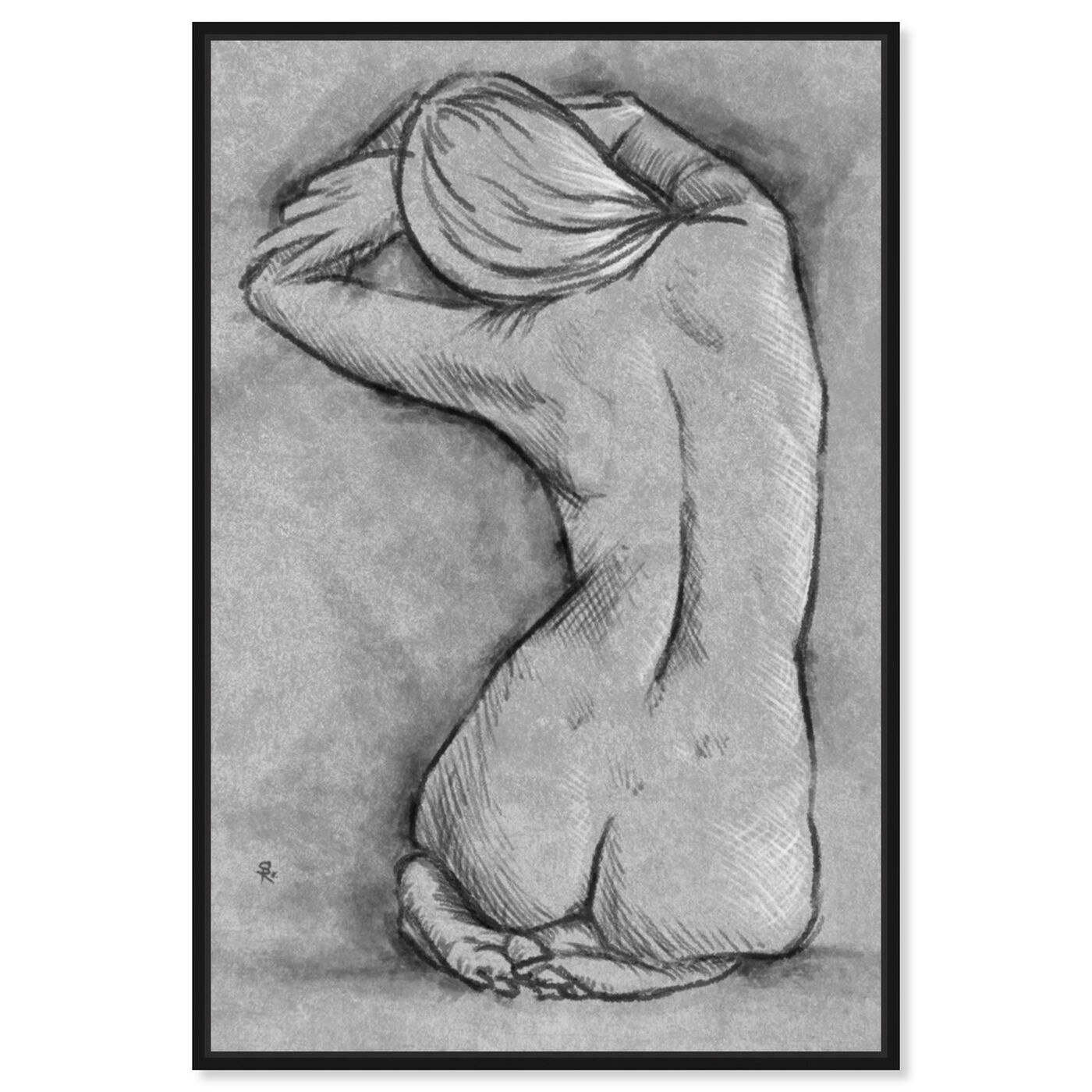 Front view of Nude In Gray featuring people and portraits and nudes art.