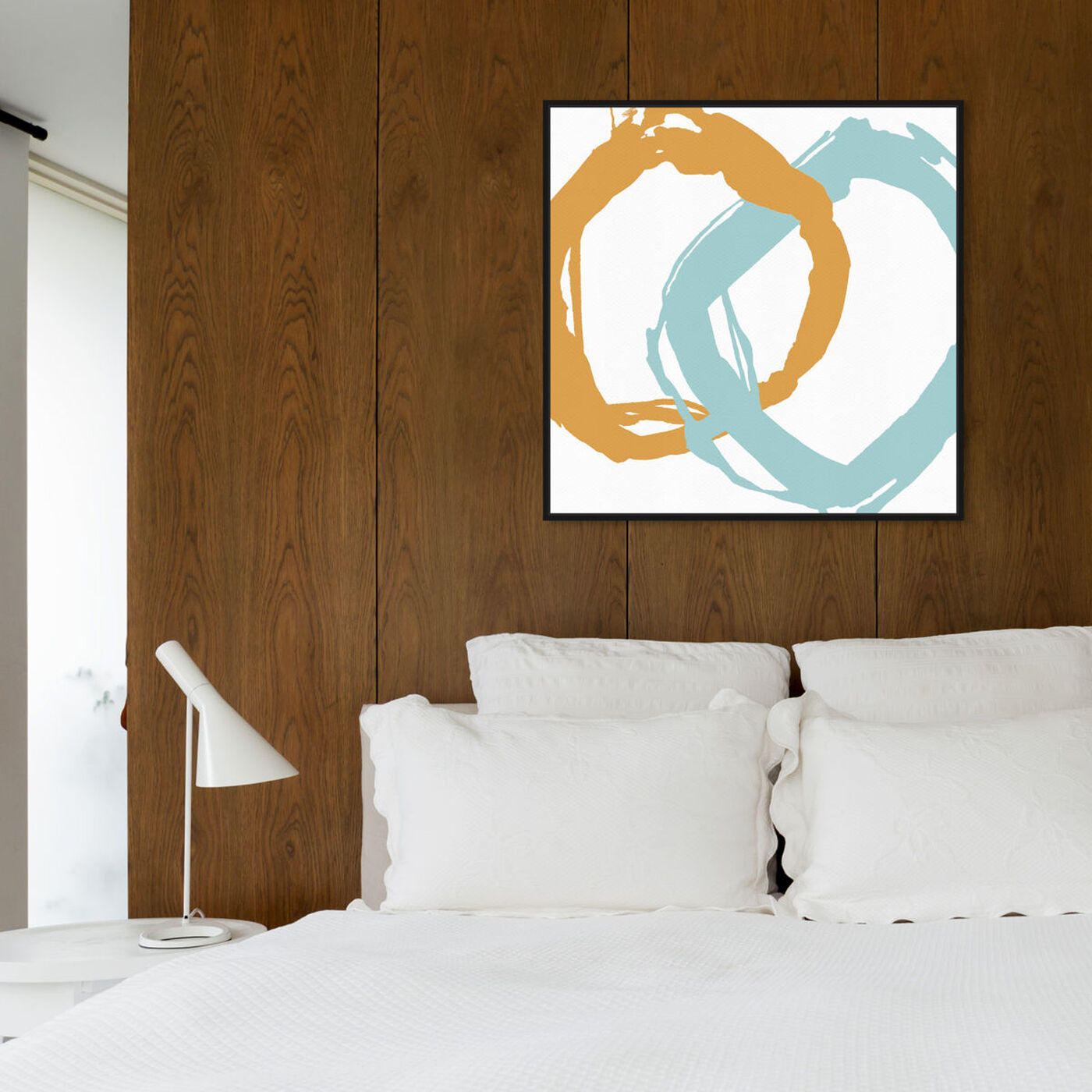 Hanging view of Mid Century Equal featuring abstract and geometric art.