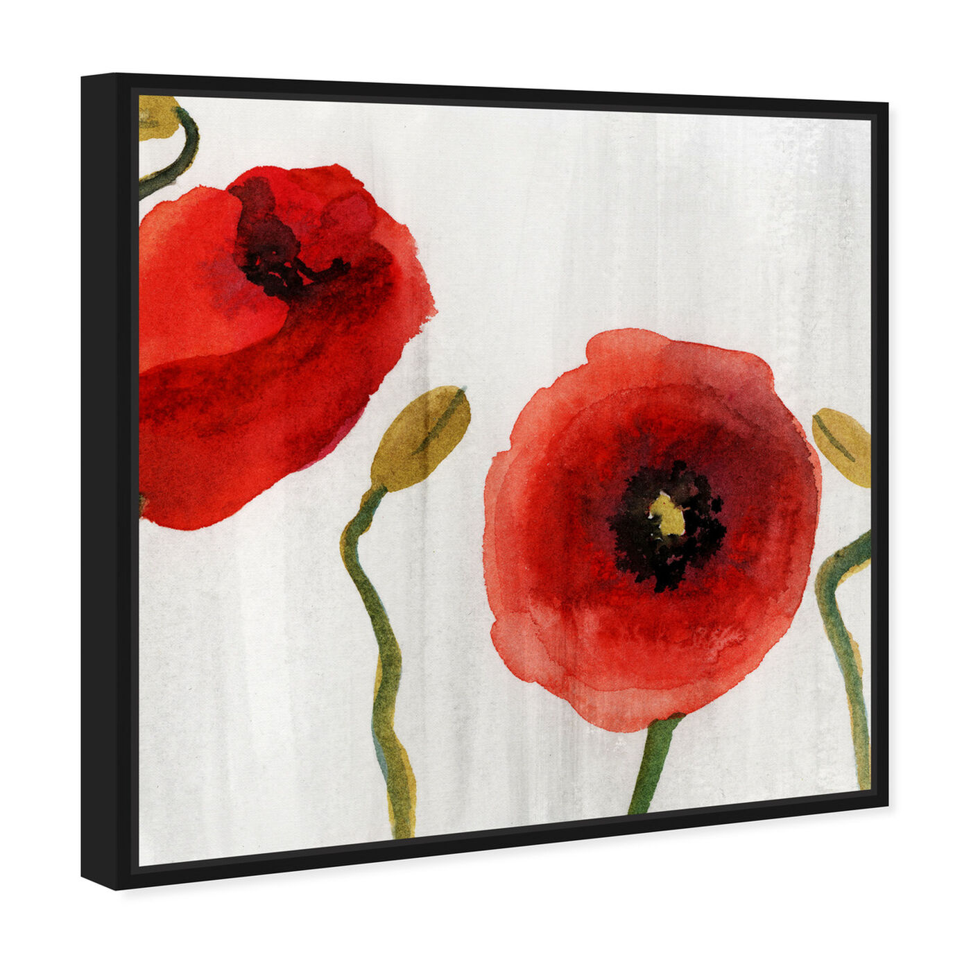 Angled view of Red Flowers Classic featuring floral and botanical and florals art.