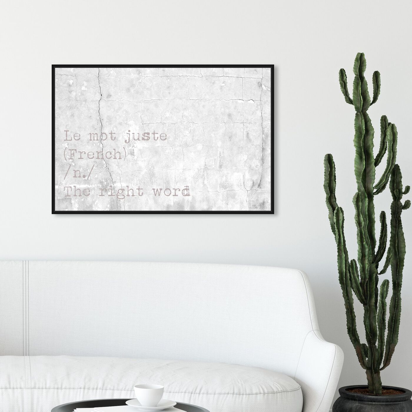 Hanging view of Le Mot Juste featuring typography and quotes and quotes and sayings art.