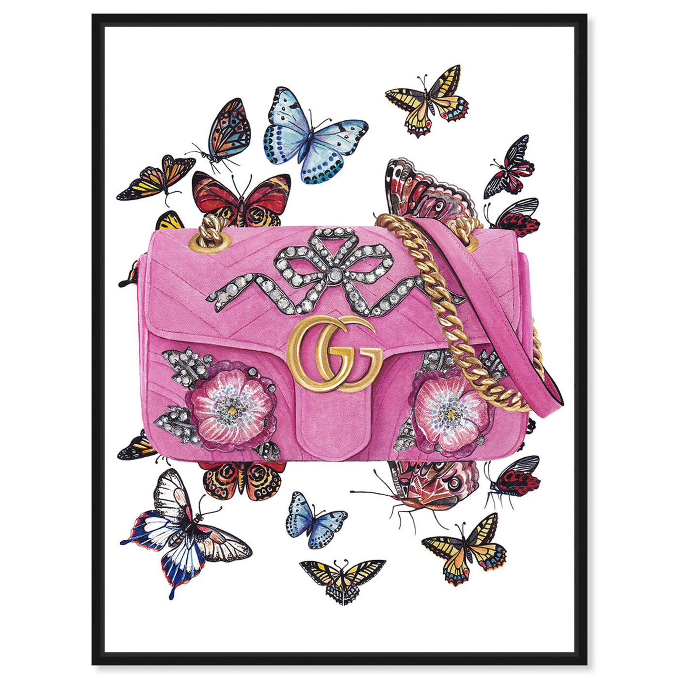 Front view of Doll Memories - Butterflies featuring fashion and glam and handbags art.