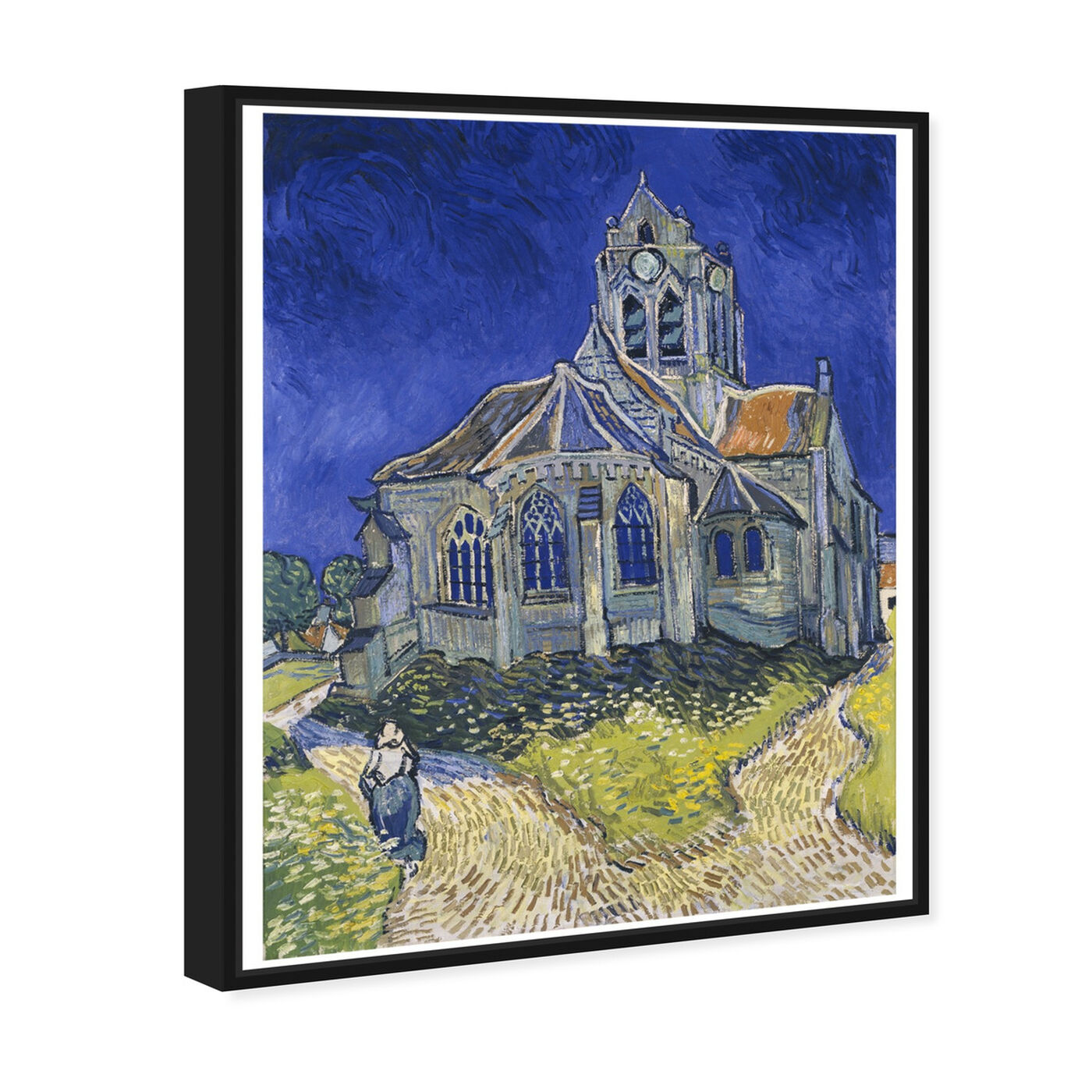 Angled view of Van Gogh - The Church in Auvers Sur Oise featuring classic and figurative and impressionism art.