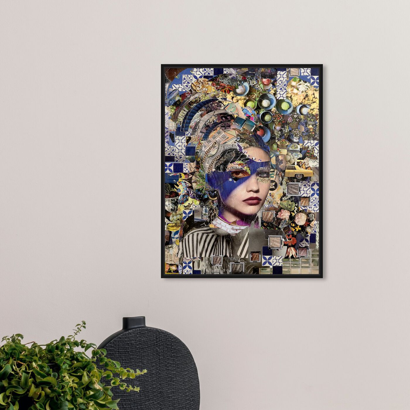 Hanging view of Katy Hirschfeld - Beauty in Blue featuring fashion and glam and portraits art.