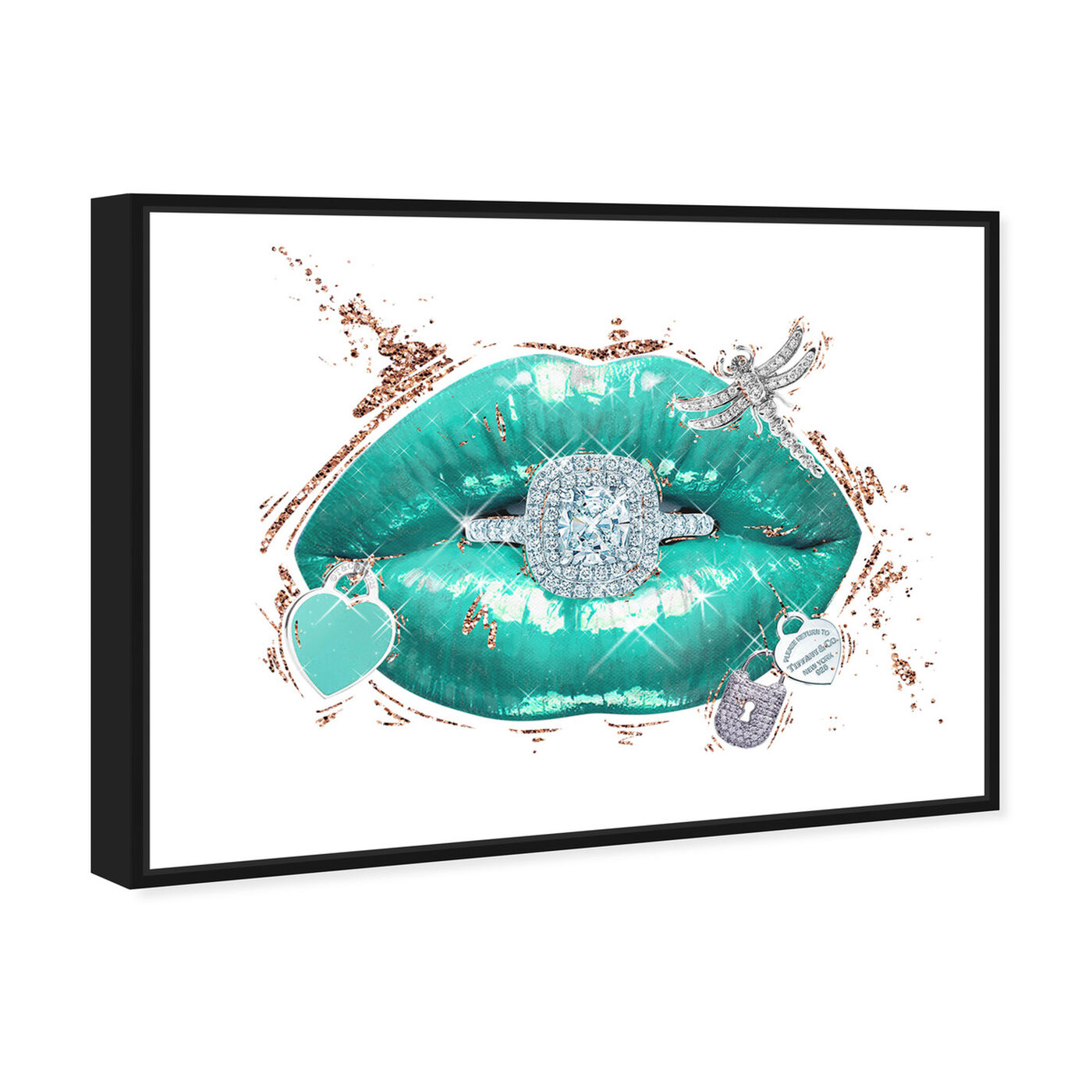 Angled view of Aqua Mar Lips featuring fashion and glam and lips art.