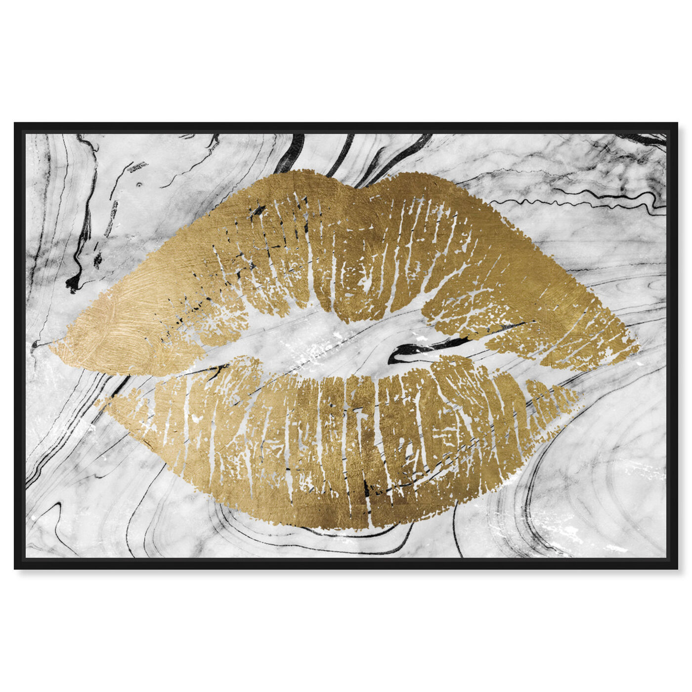 Front view of Solid Kiss Marble featuring fashion and glam and lips art.