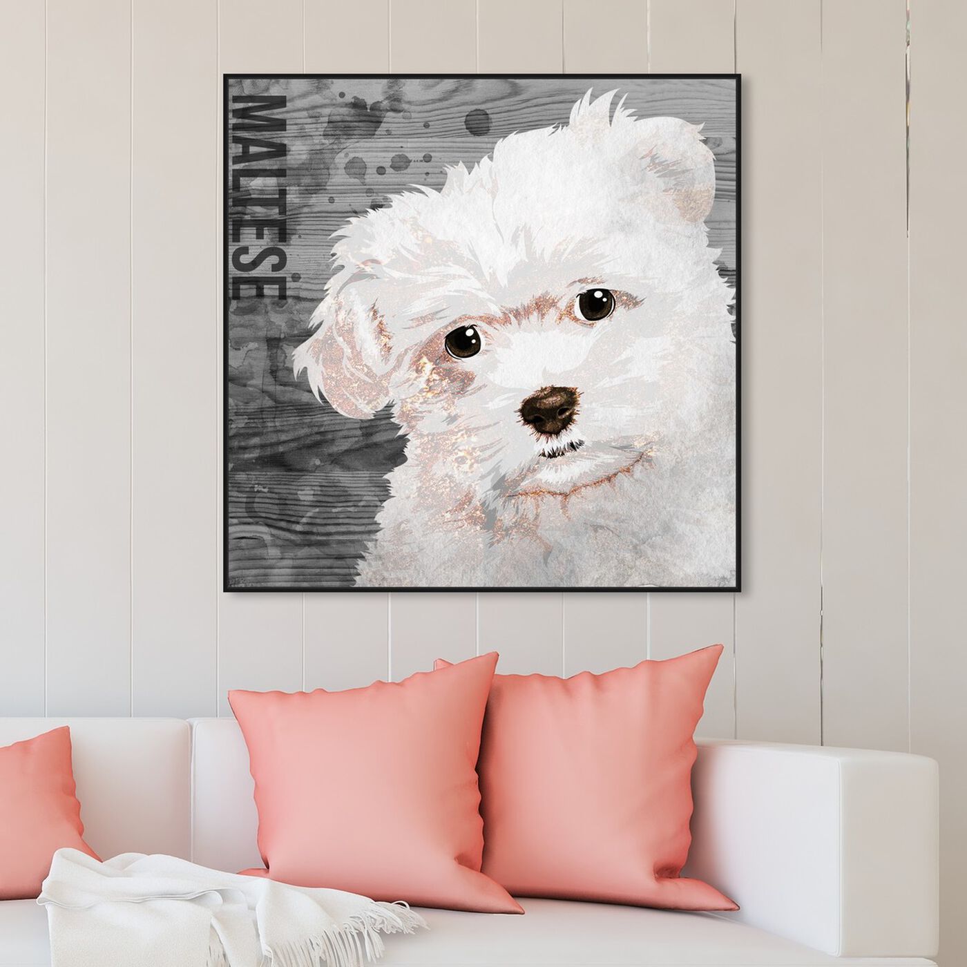 Hanging view of Love My Maltese featuring animals and dogs and puppies art.