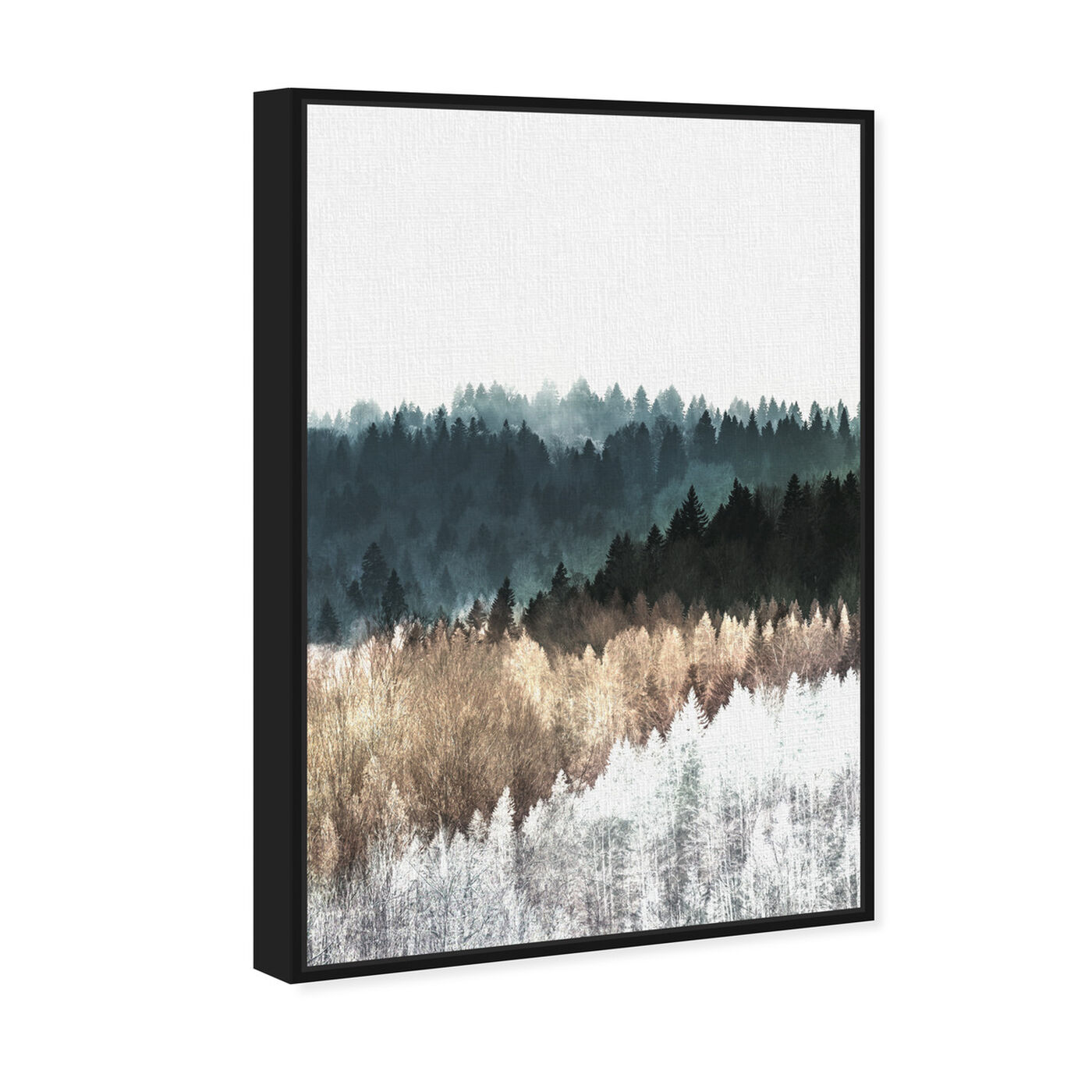 Angled view of Pine Forest Watercolor featuring nature and landscape and forest landscapes art.