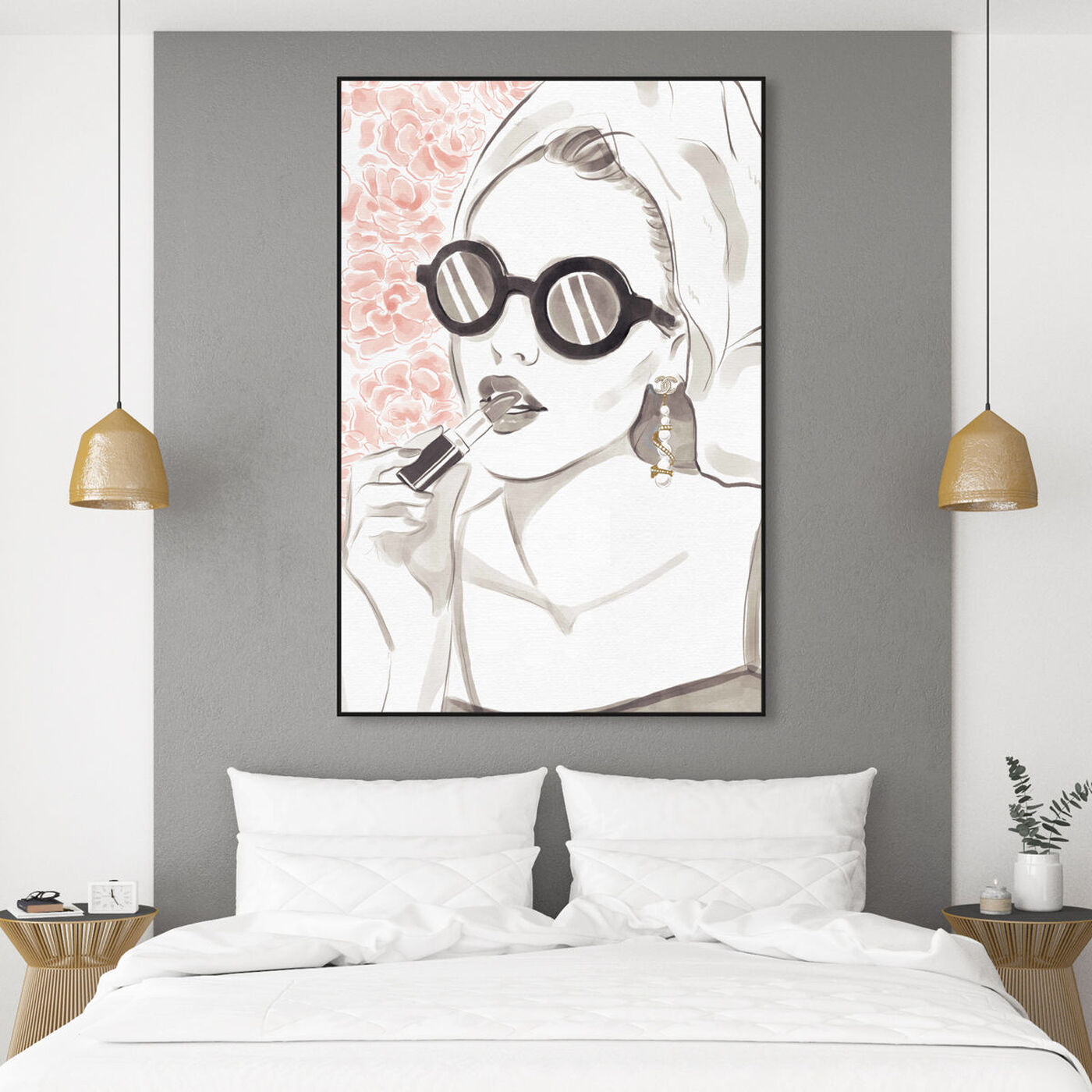 Hanging view of Sunglasses Bomb Beauty featuring fashion and glam and portraits art.