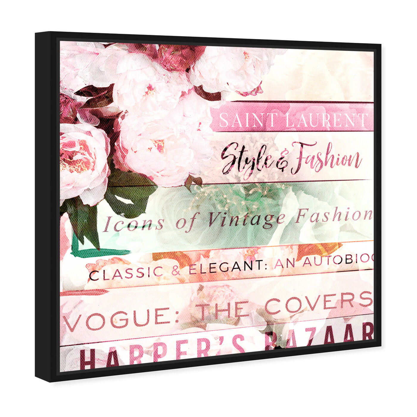 Angled view of Pastel Romantic Books featuring fashion and glam and books art.
