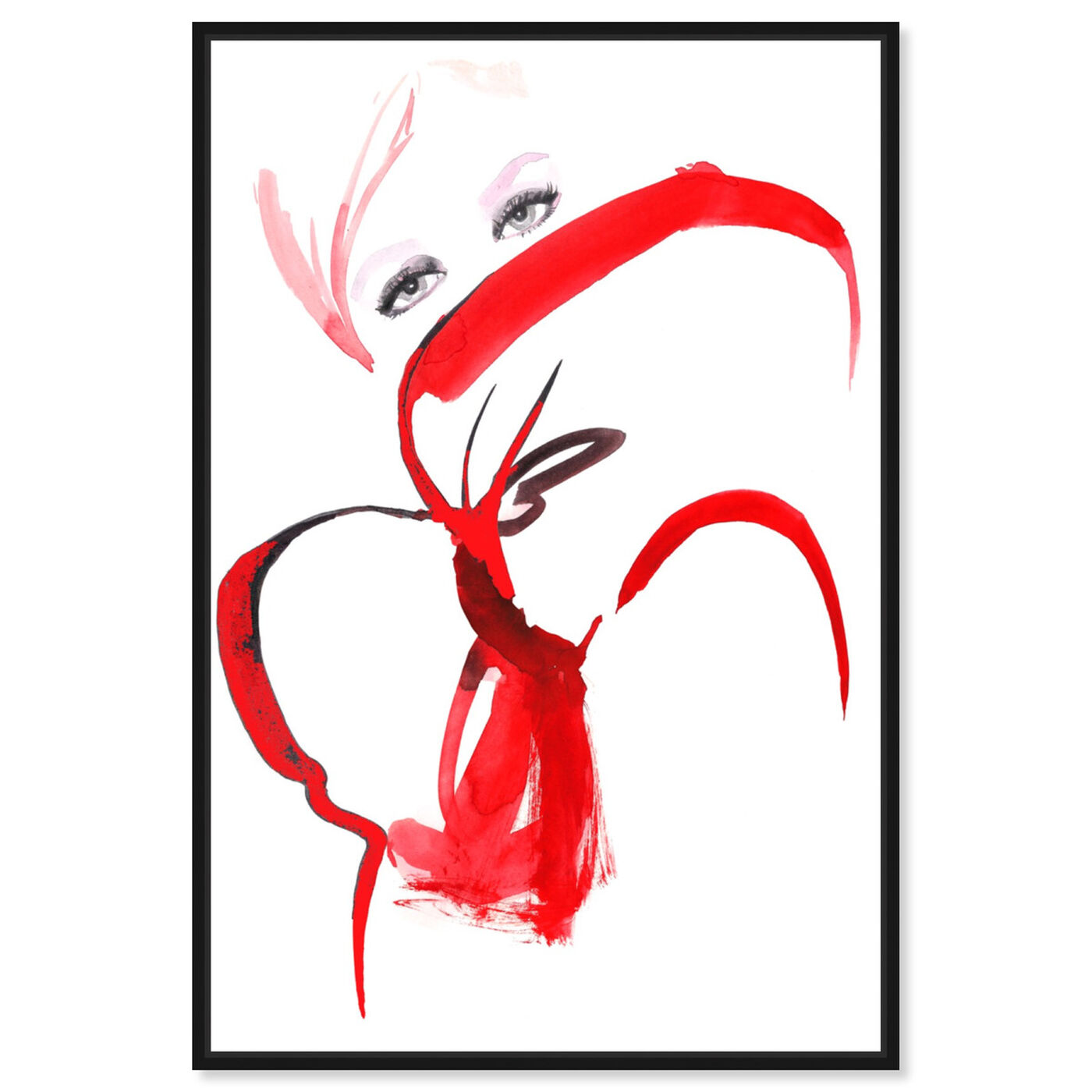 Front view of Girl With a Red Bow - Gill Bay featuring fashion and glam and portraits art.