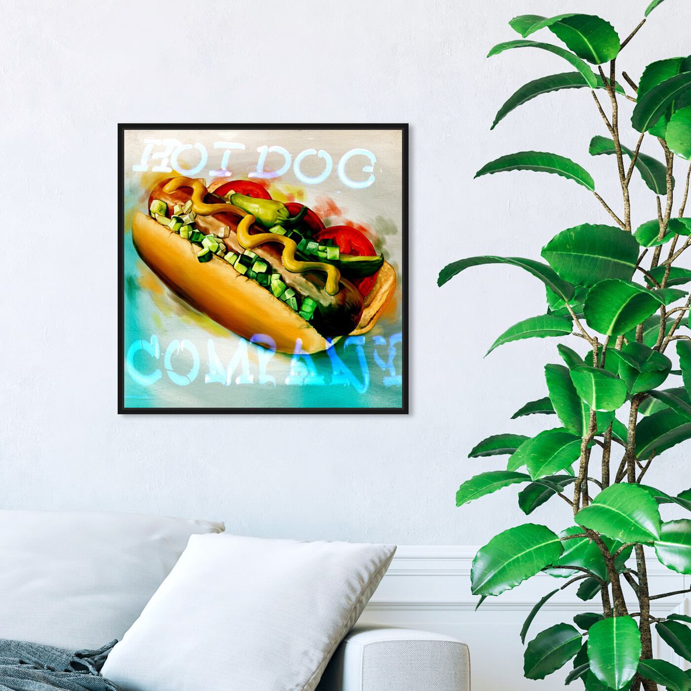 Hanging view of Hot Dog Company featuring food and cuisine and fast food art.