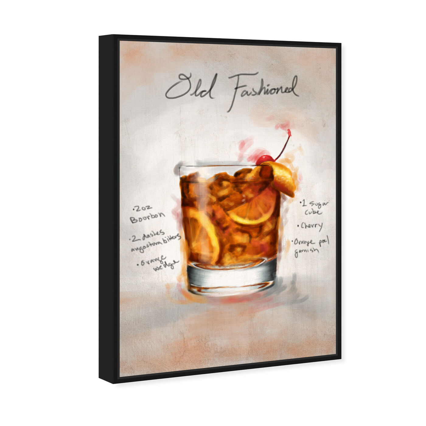 Angled view of Old Fashioned featuring drinks and spirits and cocktails art.