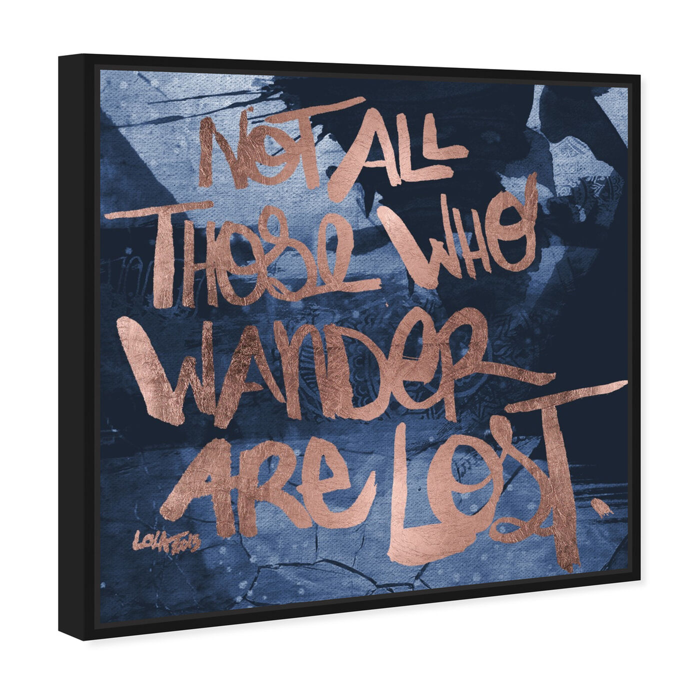 Angled view of Not Lost Copper featuring typography and quotes and motivational quotes and sayings art.