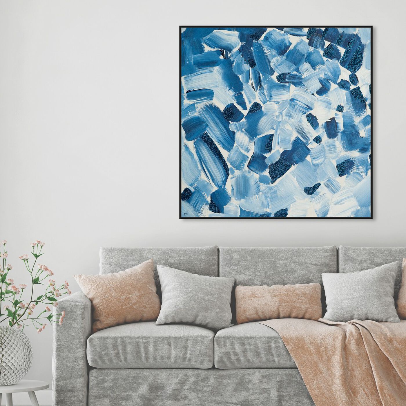 Hanging view of Blue Christmas featuring abstract and paint art.