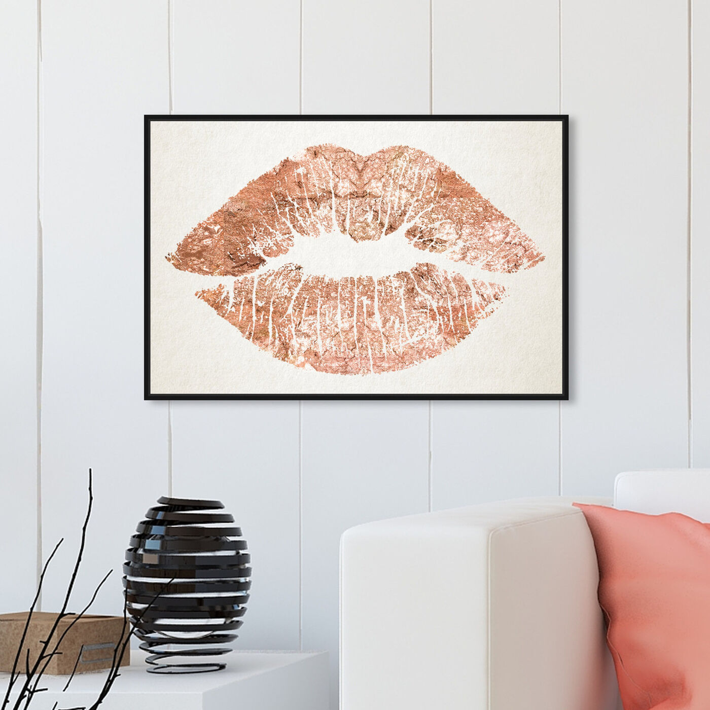 Hanging view of Solid Kiss Copper featuring fashion and glam and lips art.
