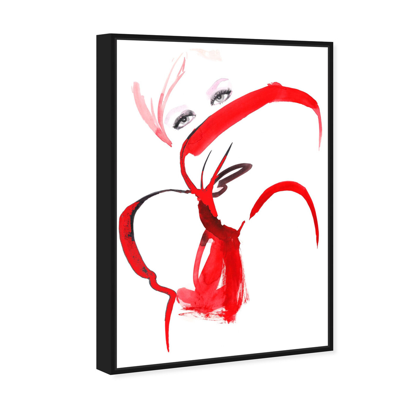 Angled view of Girl With a Red Bow - Gill Bay featuring fashion and glam and portraits art.