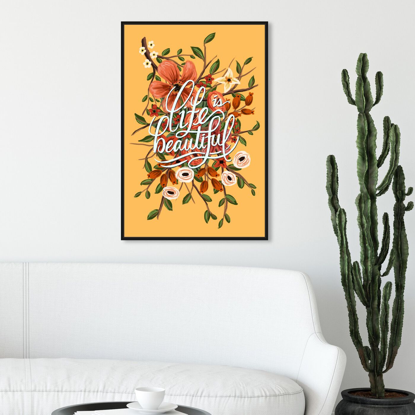 Hanging view of Yellow Beautiful featuring typography and quotes and inspirational quotes and sayings art.