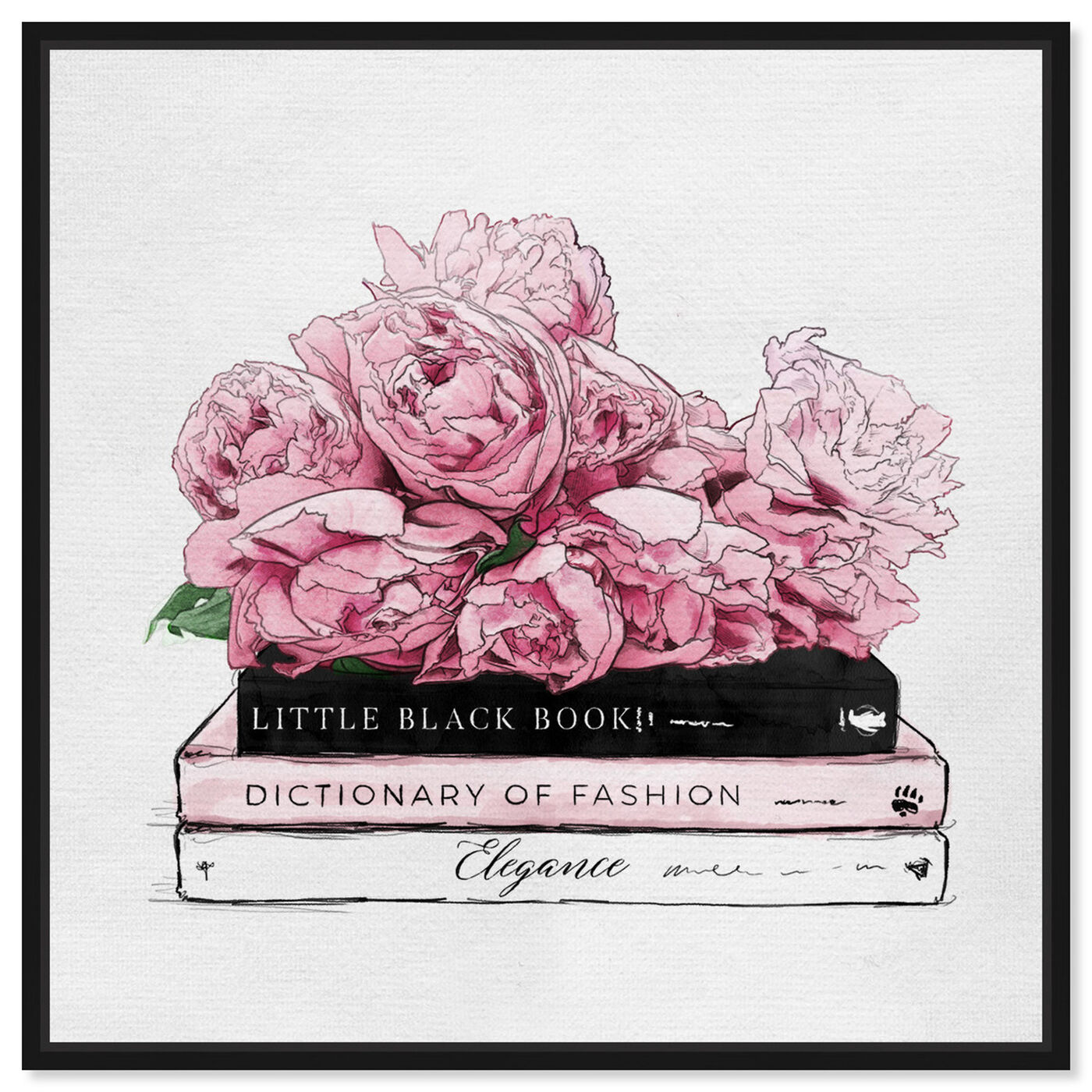 Front view of Roses and Elegance Books featuring fashion and glam and books art.