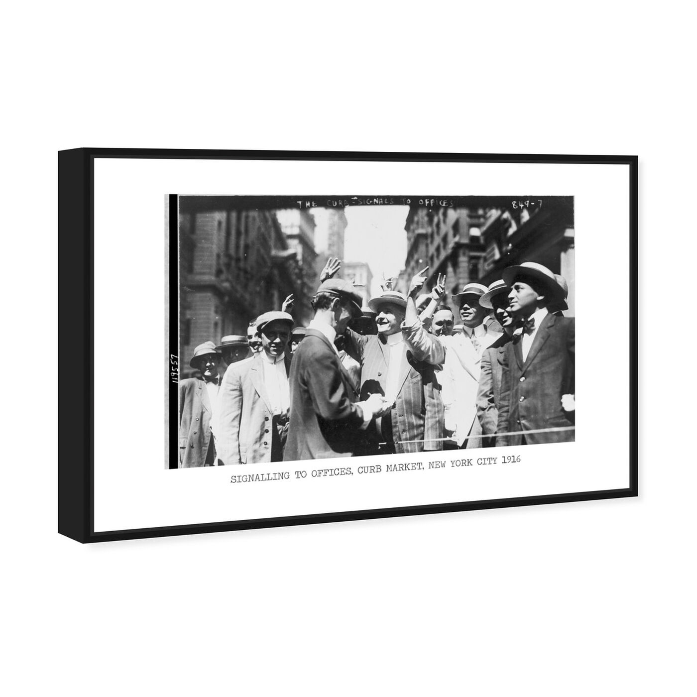 Angled view of Curb Market 1916 featuring people and portraits and silhouettes art.