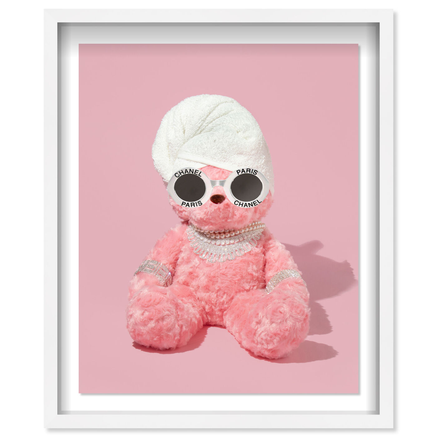 Teddy The Bae Pink - Displayed in a shadowbox
