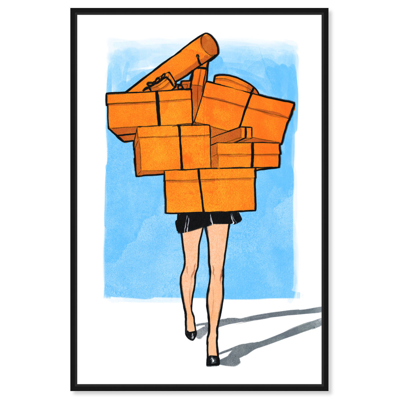 Front view of Orange Box Overload I featuring fashion and glam and lifestyle art.