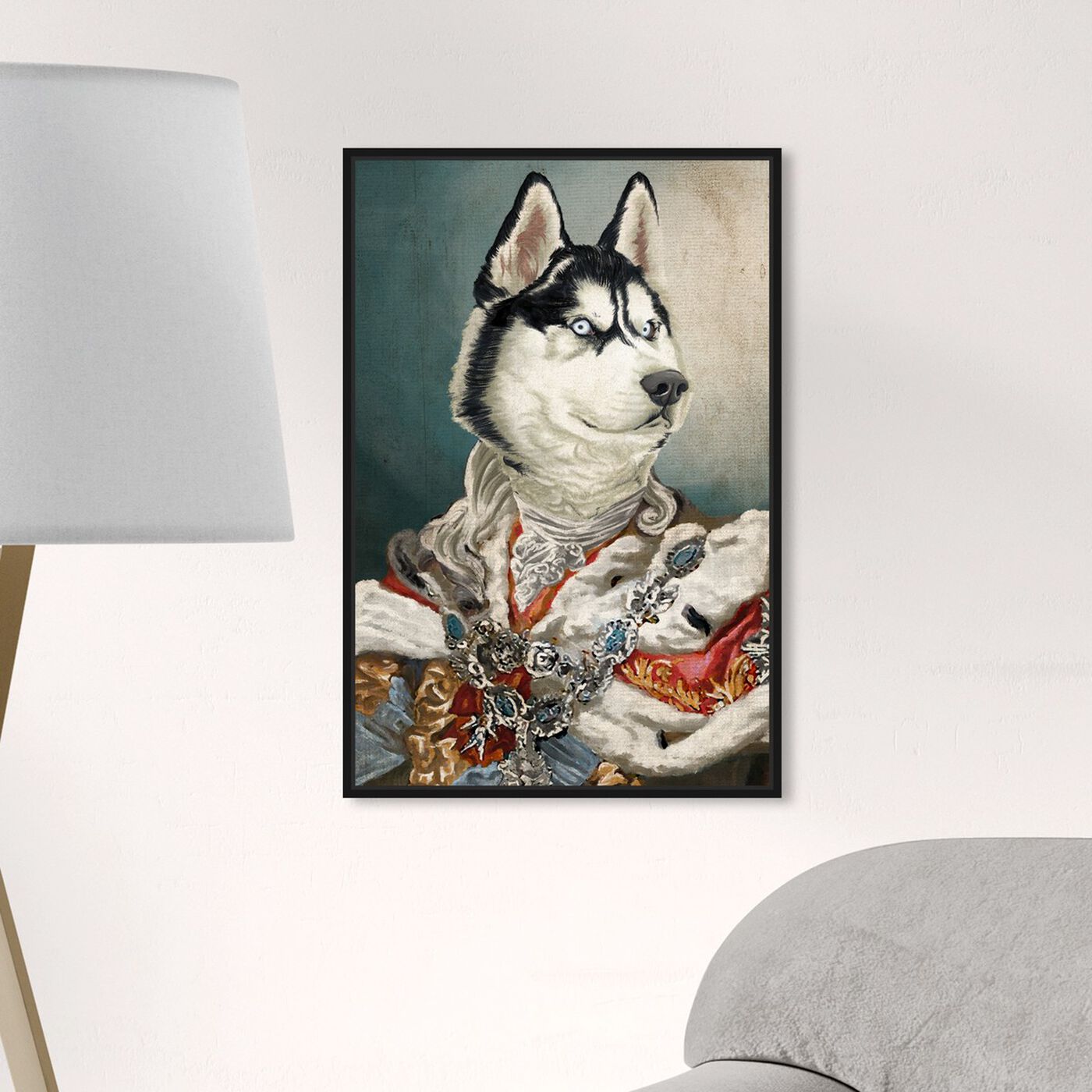 Hanging view of Royal Husky featuring animals and dogs and puppies art.