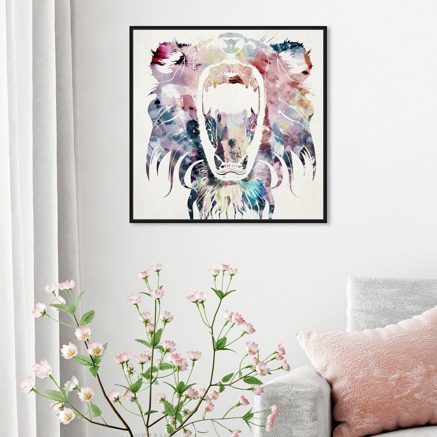 Hanging view of Wild Child featuring animals and felines art.