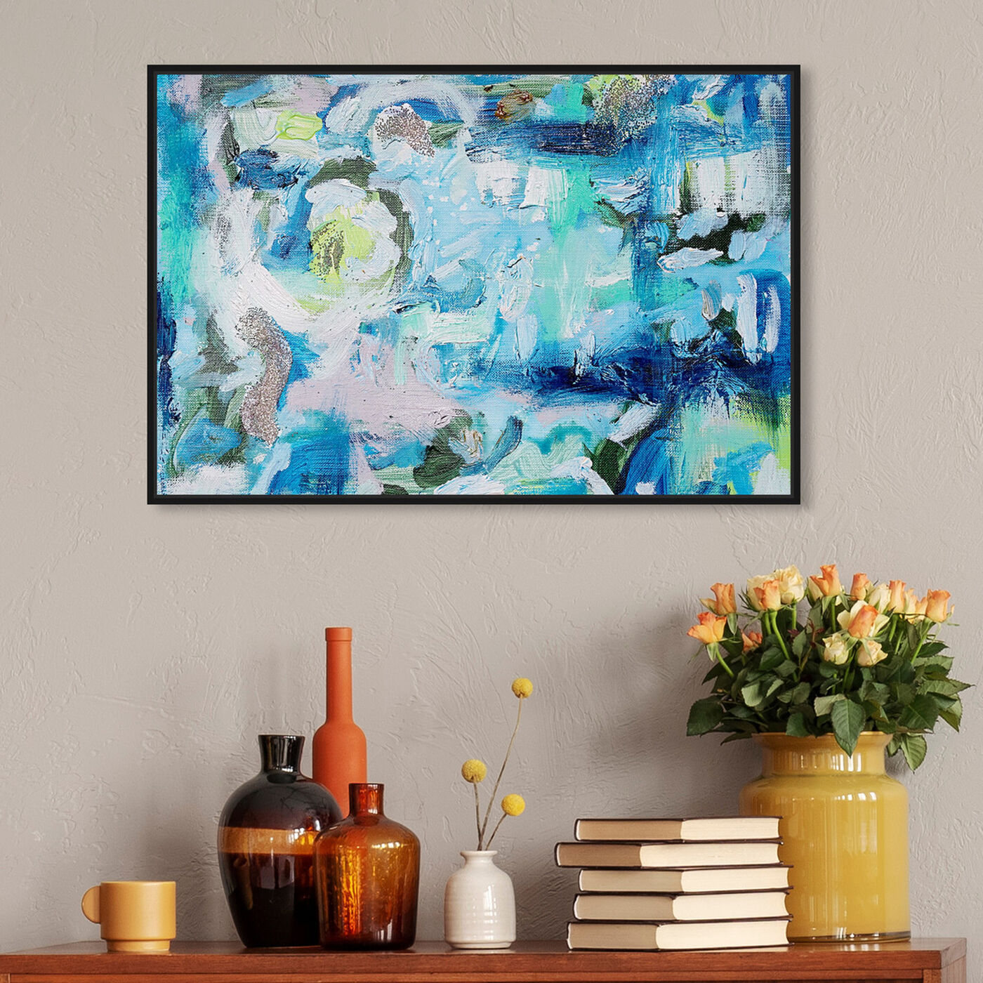 Hanging view of Hypnotic Portal by Tiffany Pratt featuring abstract and paint art.