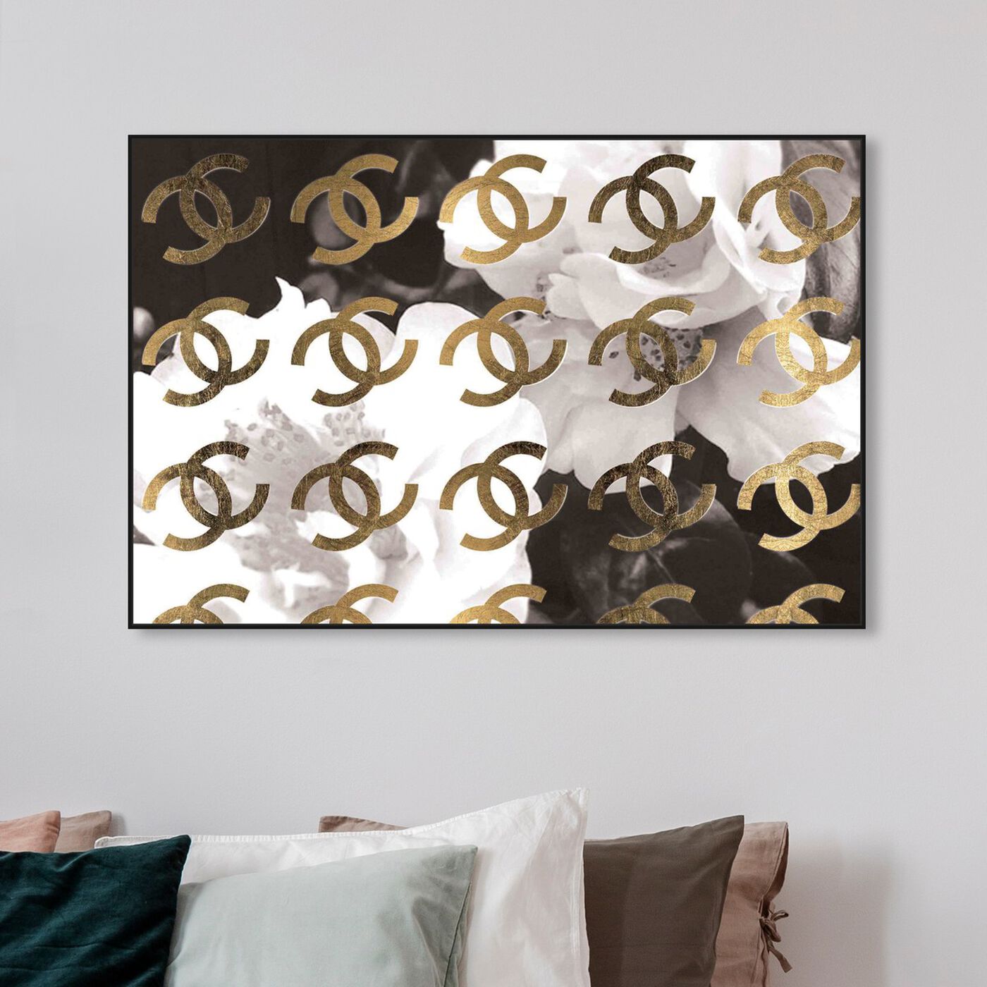 Hanging view of Original Gold Camellia featuring fashion and glam and fashion art.