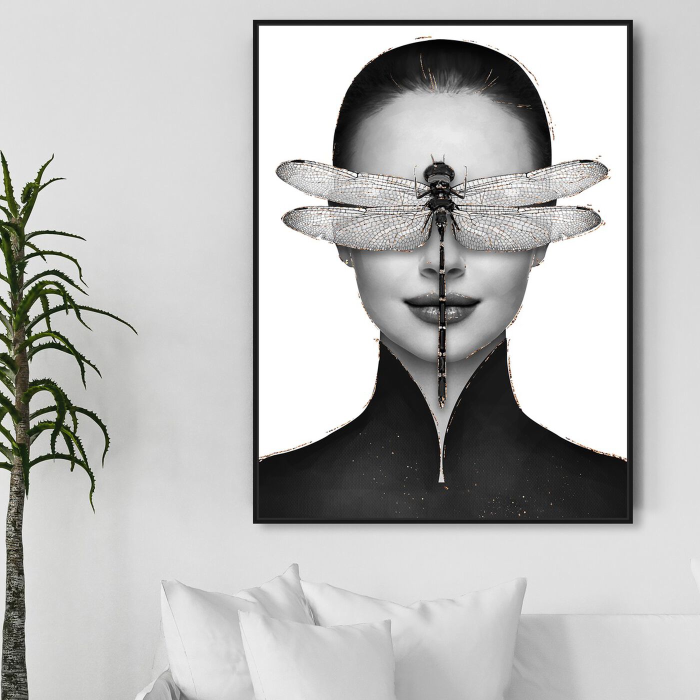 Hanging view of Dragonfly Duchess featuring fashion and glam and portraits art.
