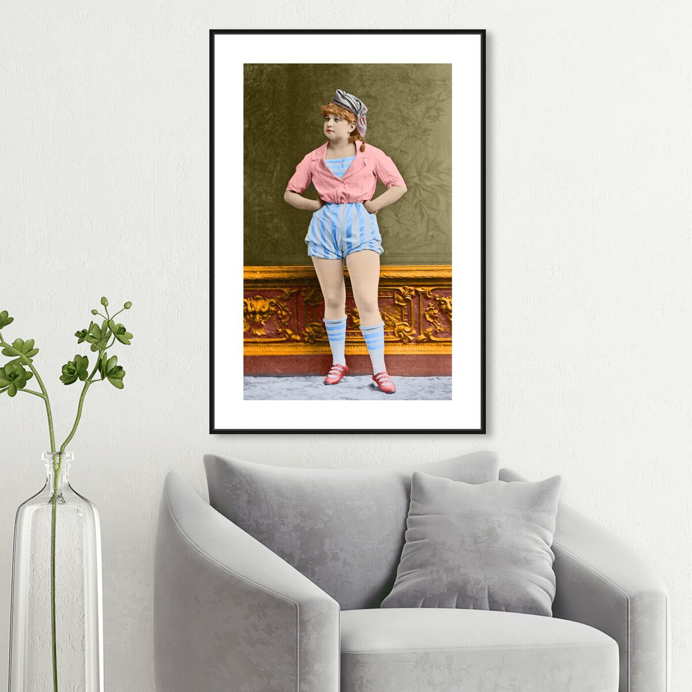 Hanging view of Vintage Woman featuring people and portraits and portraits art.