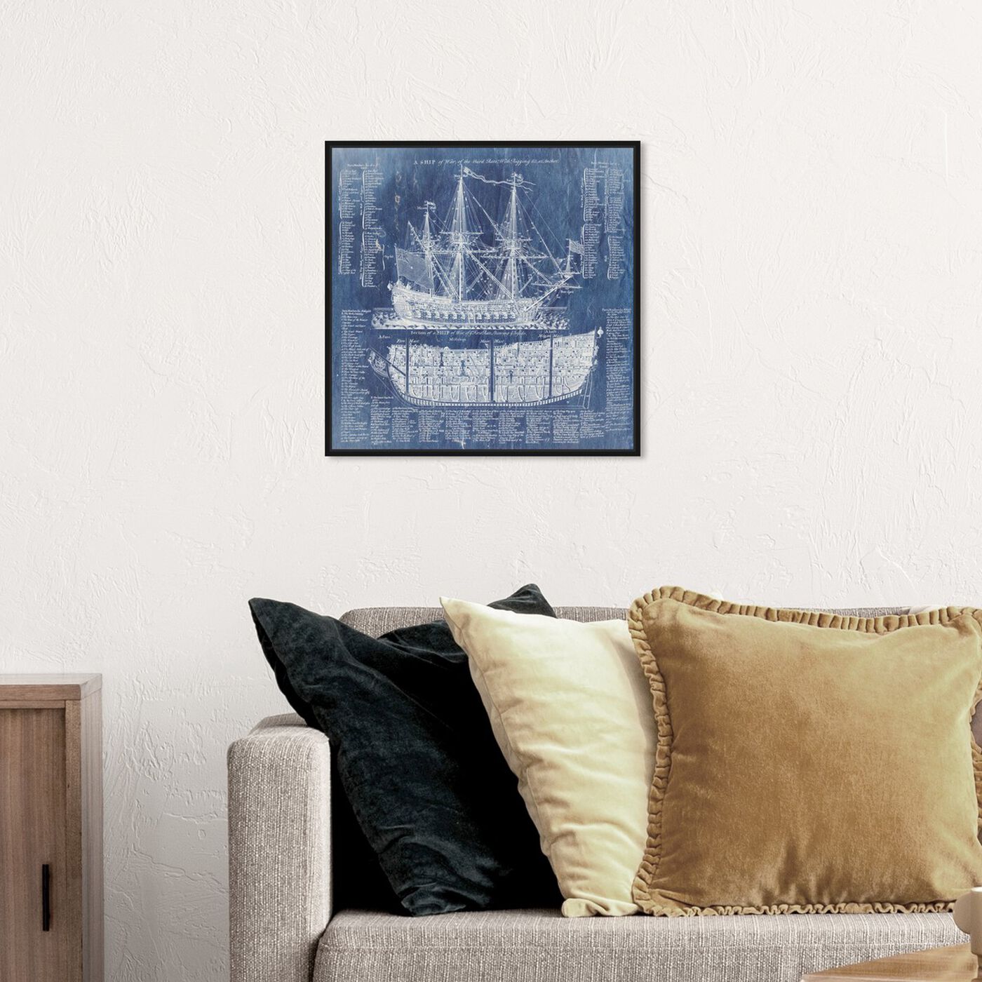 Hanging view of Ship Vocabulary and Terms featuring nautical and coastal and nautical watercrafts art.