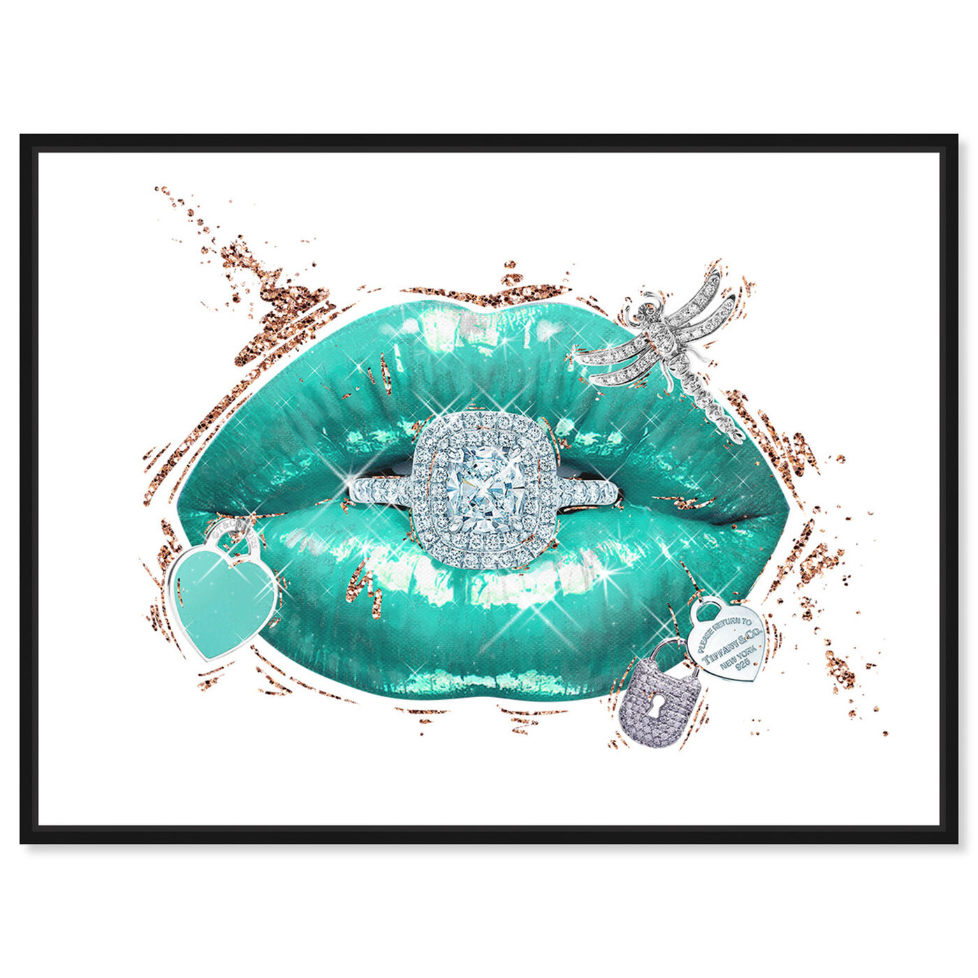 Front view of Aqua Mar Lips featuring fashion and glam and lips art.
