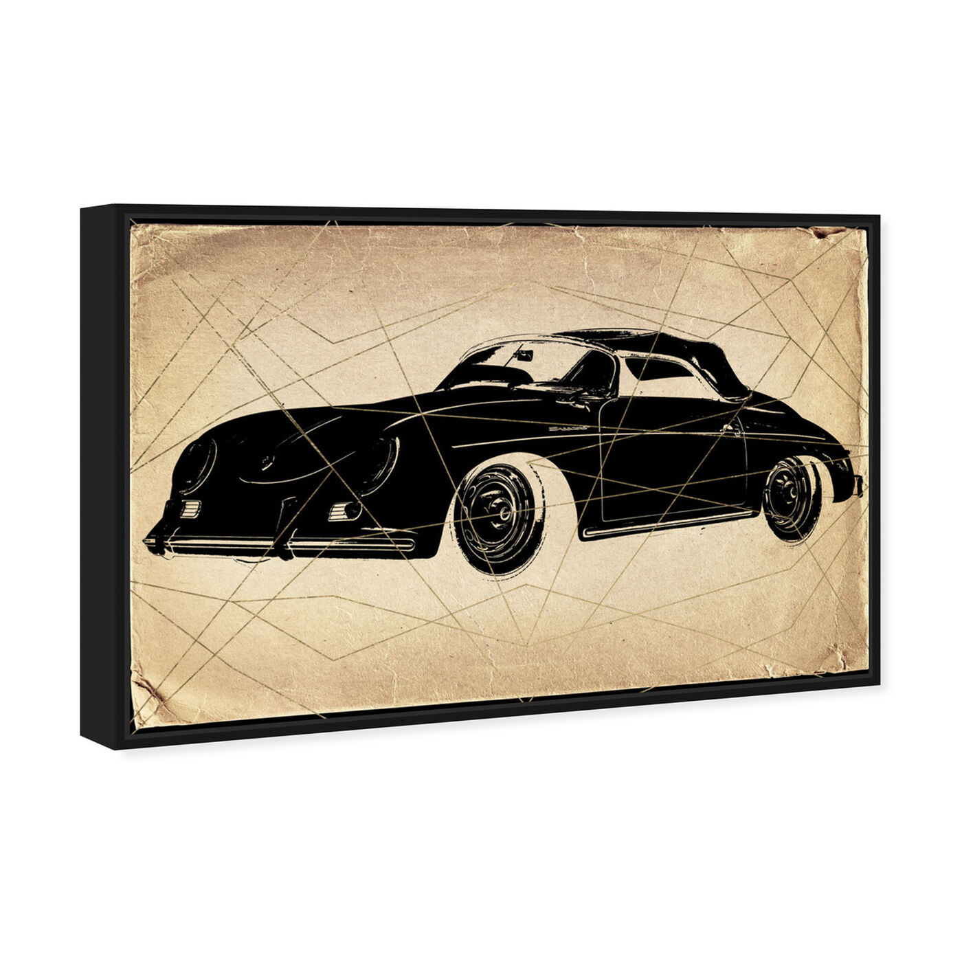 Angled view of Porsche Print featuring transportation and automobiles art.
