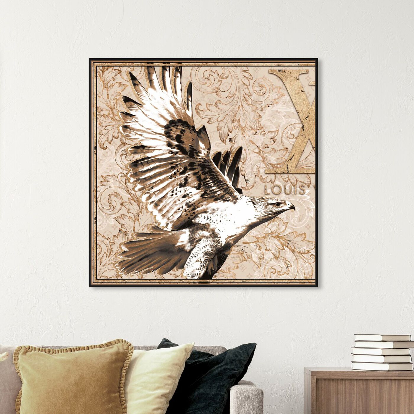 Hanging view of Left Bird of Pray featuring fashion and glam and travel essentials art.