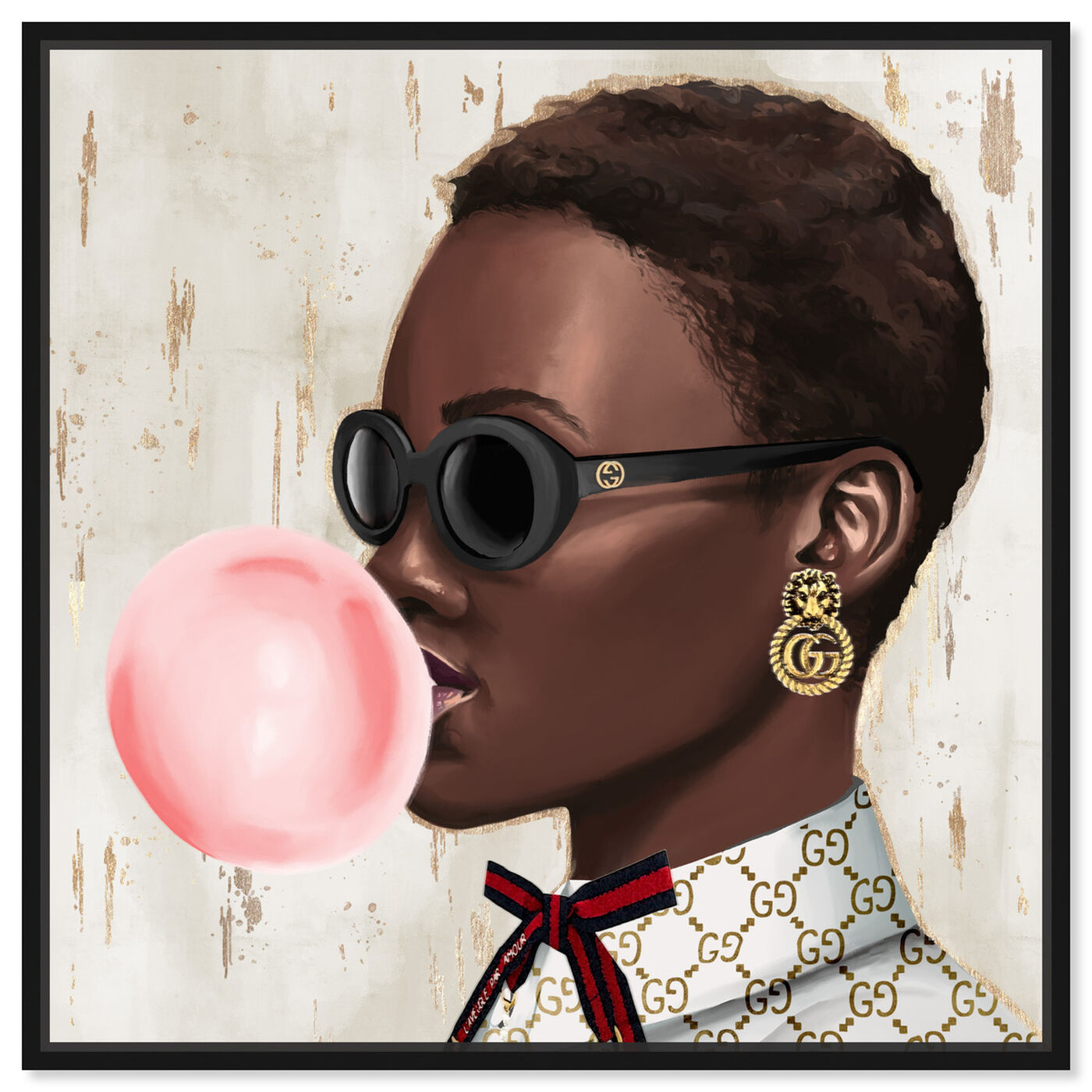 Front view of Bubble Gum Babe featuring fashion and glam and accessories art.